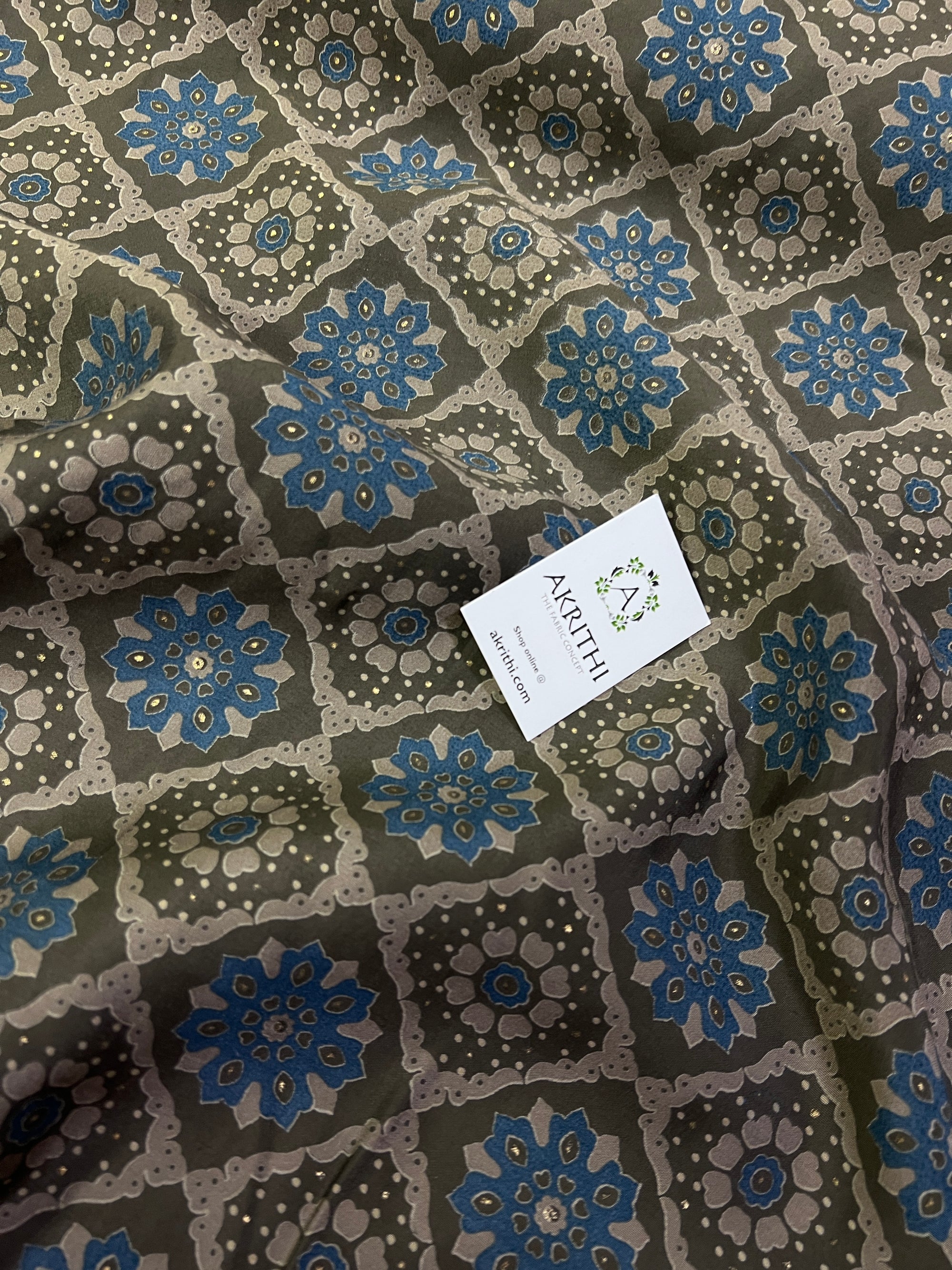 Printed silk fabric