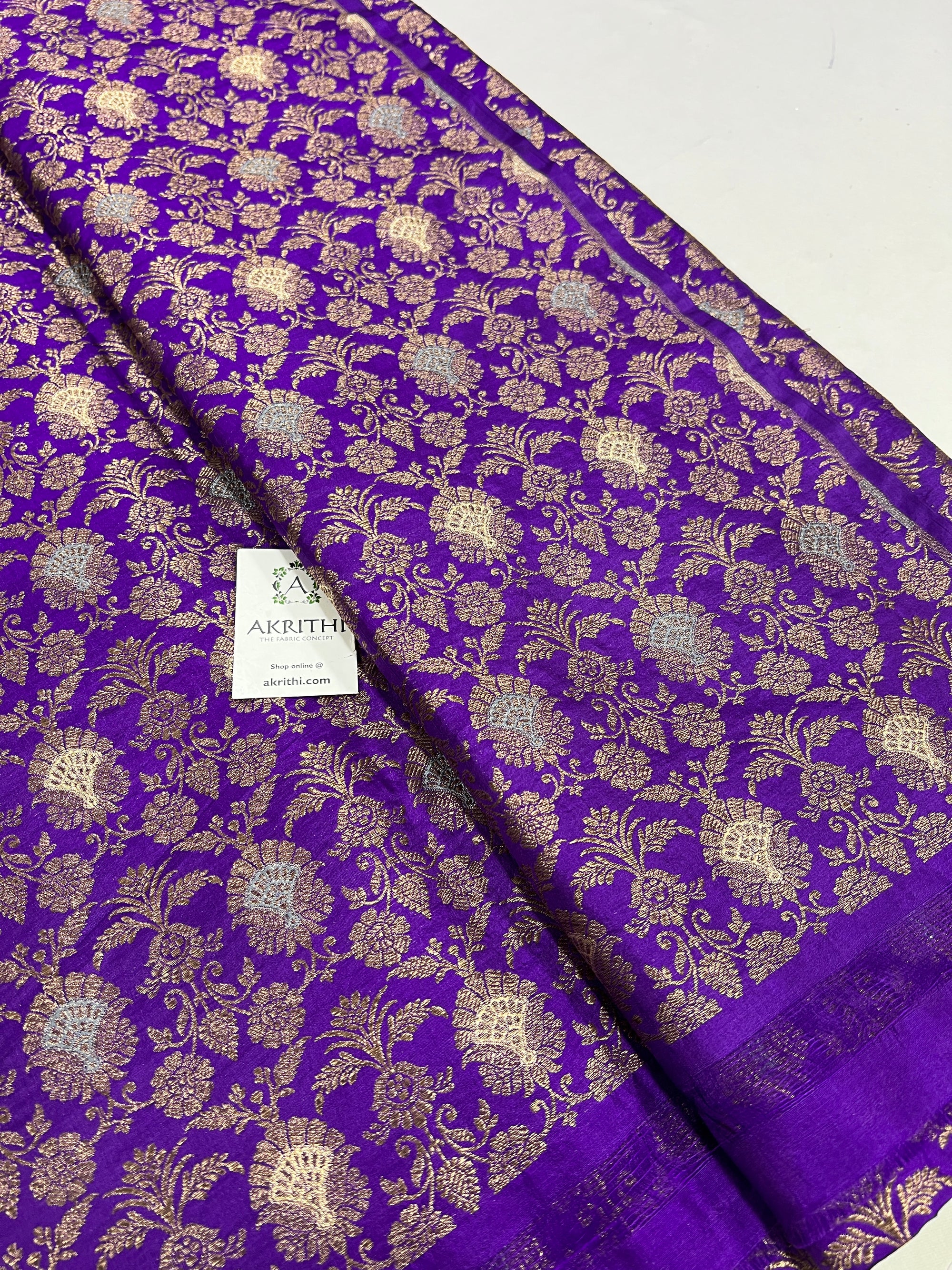 Pure silk Handloom Banarasi brocade fabric