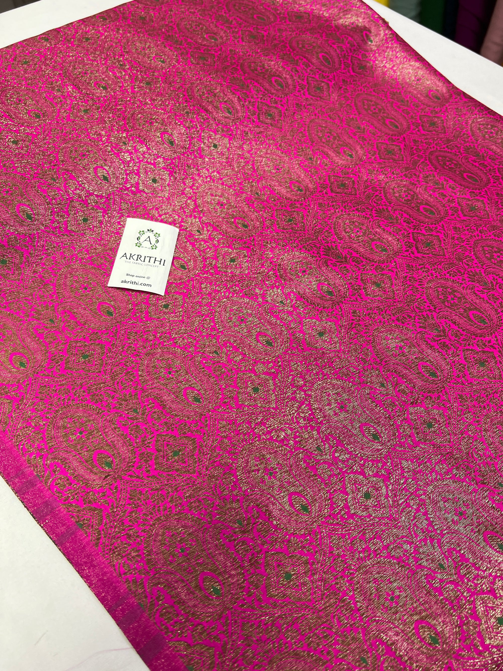 Handloom Banarasi brocade fabric antique zari