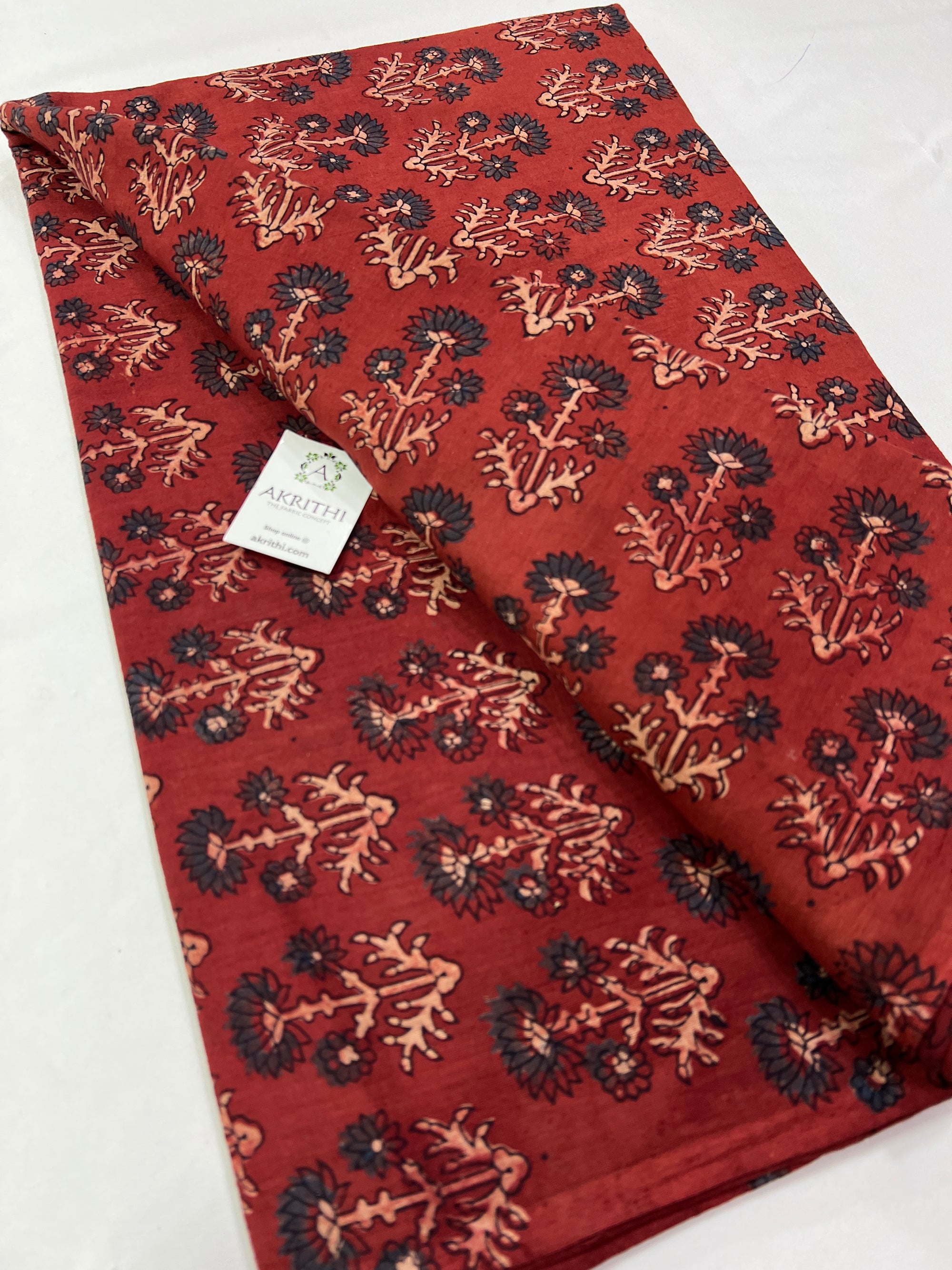 Ajrakh hand block pure cotton fabric