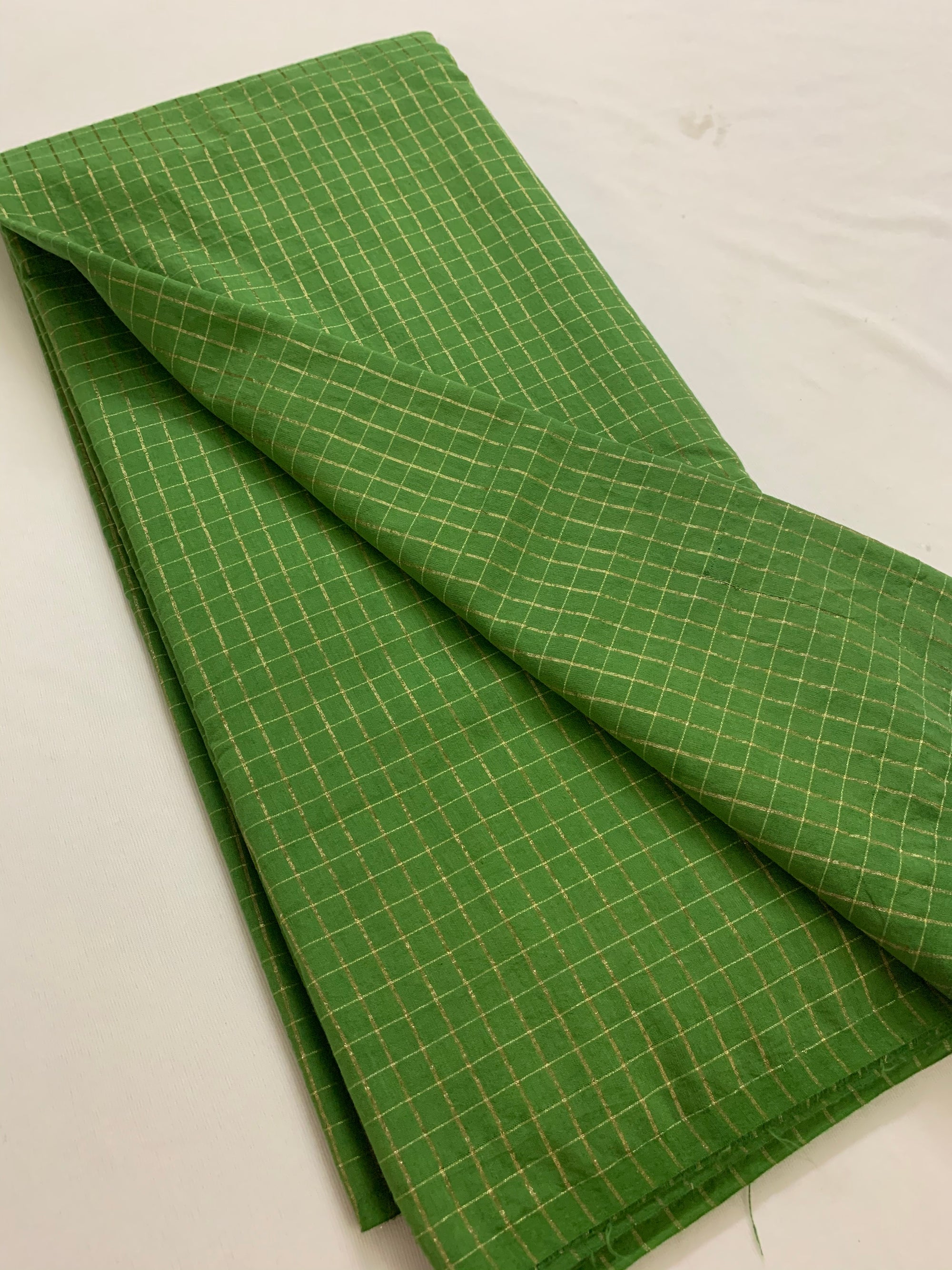 Silk cotton checks fabric