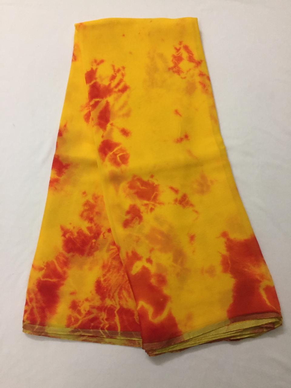 PURE CHIFFON SHIBORI TIE AND DYE SAREE