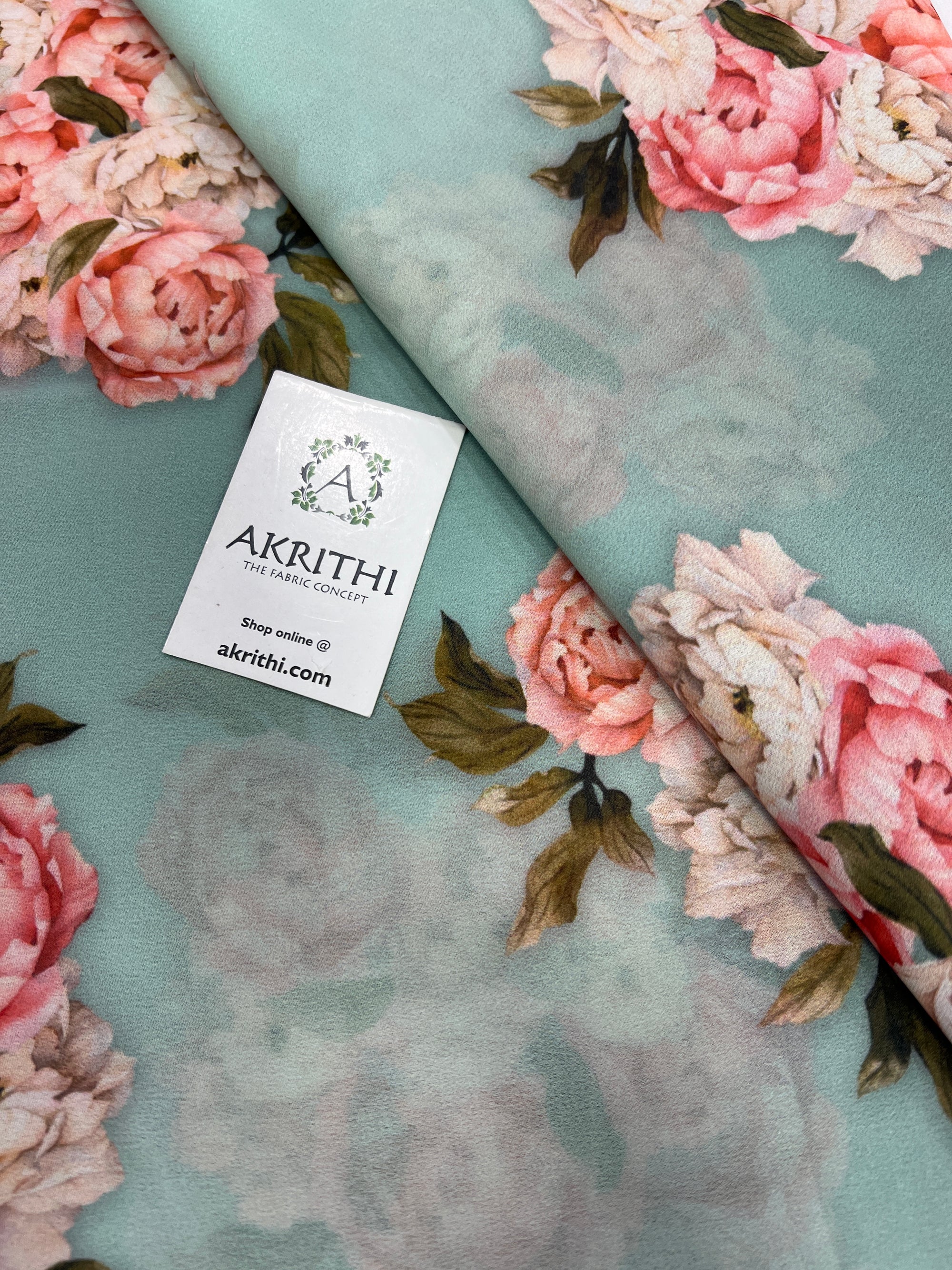 Digital floral printed georgette fabric