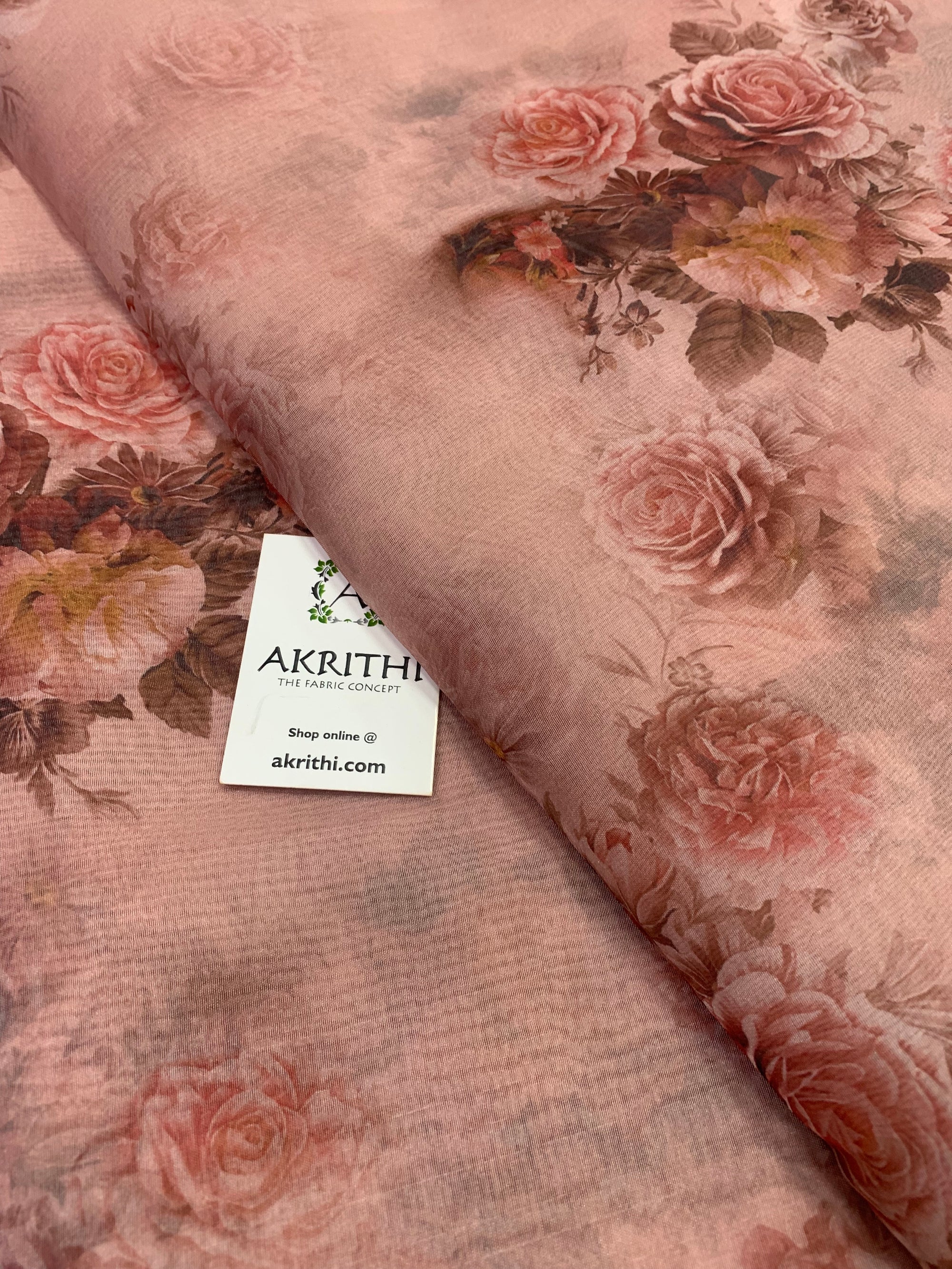 Digital floral Printed organza fabric