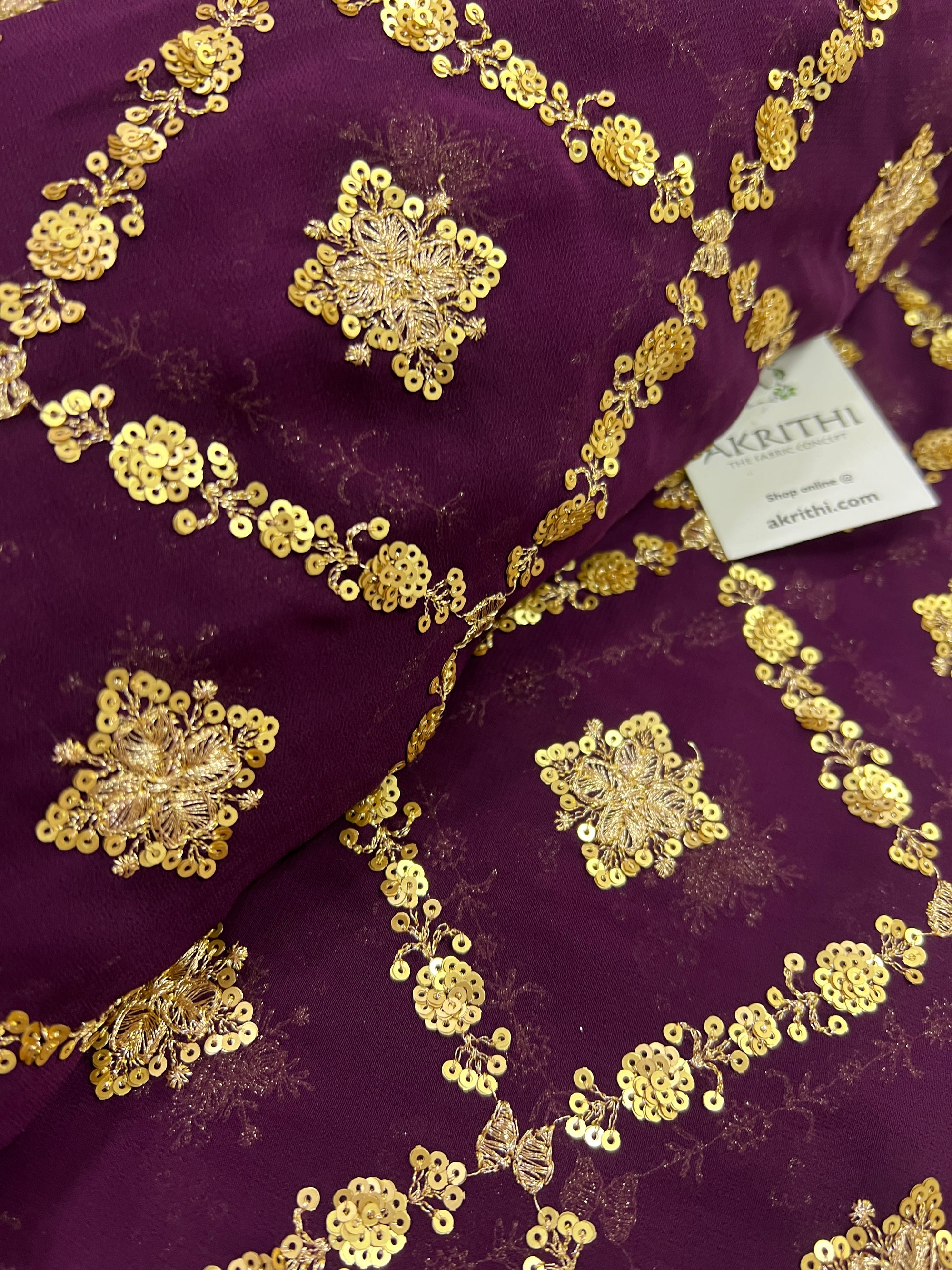 Embroidery on georgette fabric