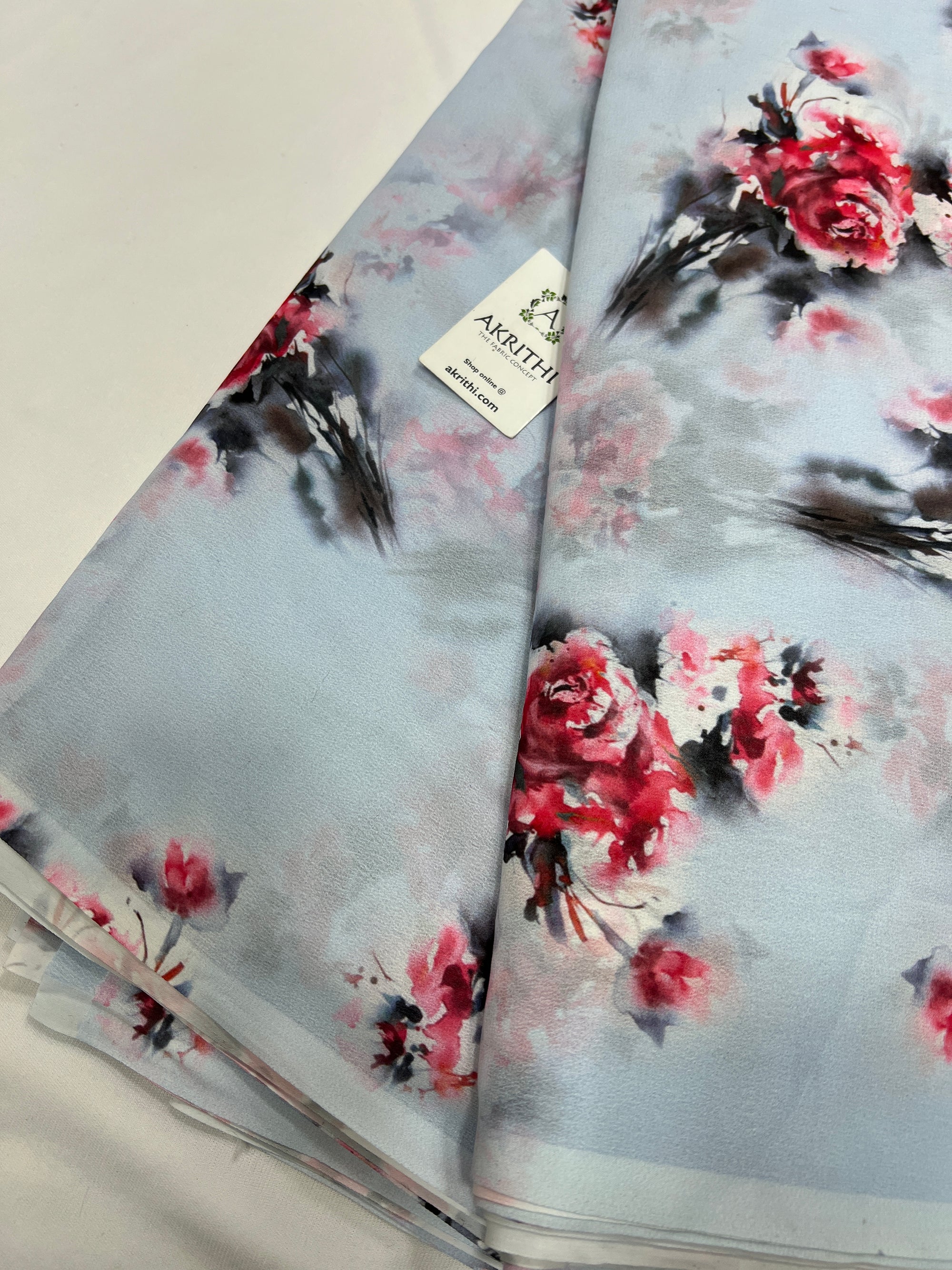 Digital floral printed georgette fabric