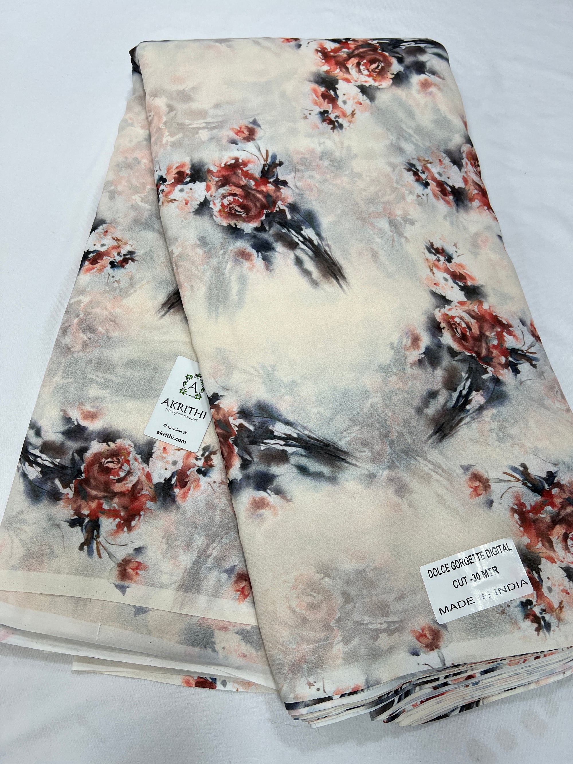 Digital floral printed georgette fabric