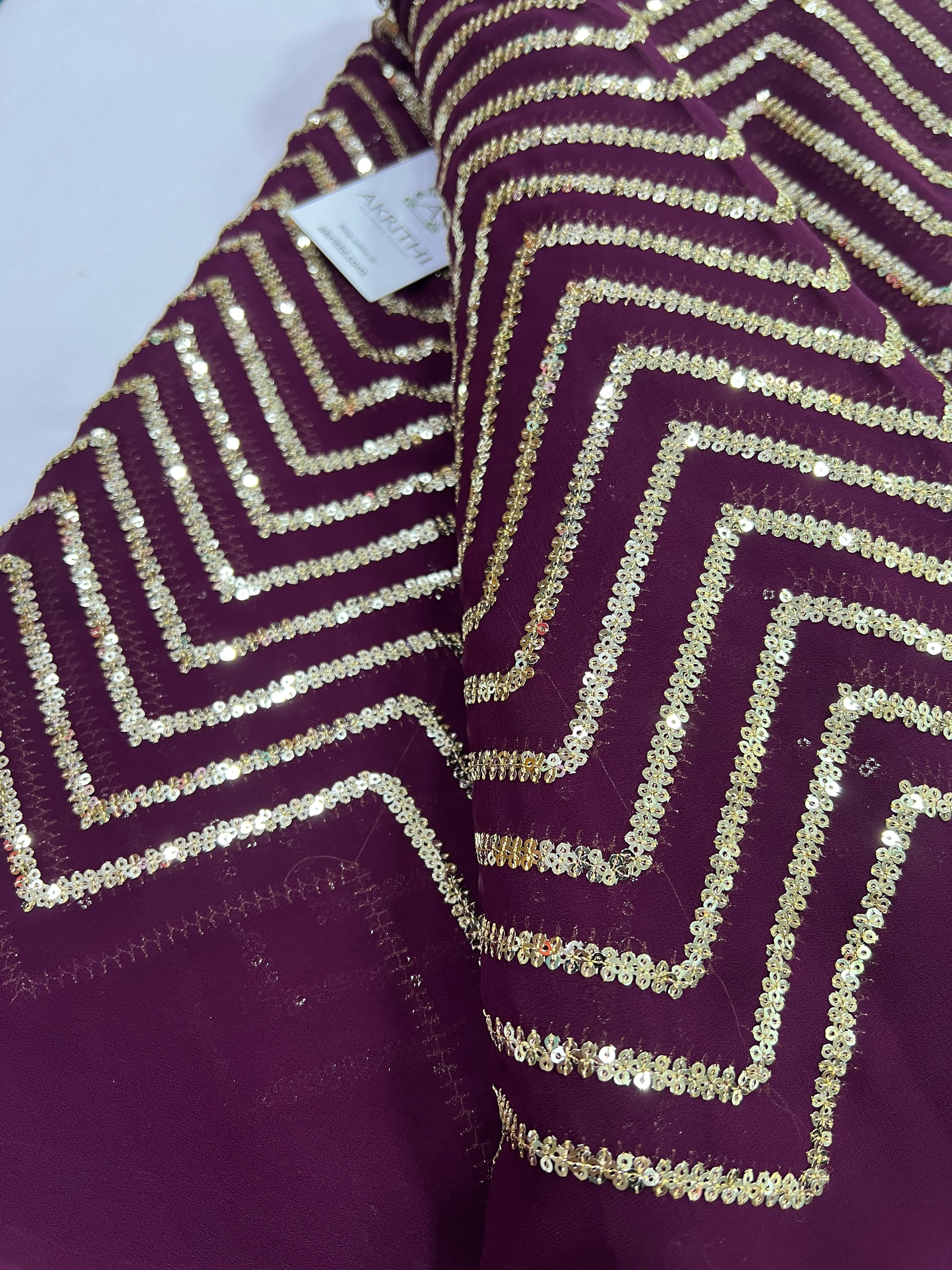 Embroidery on georgette fabric