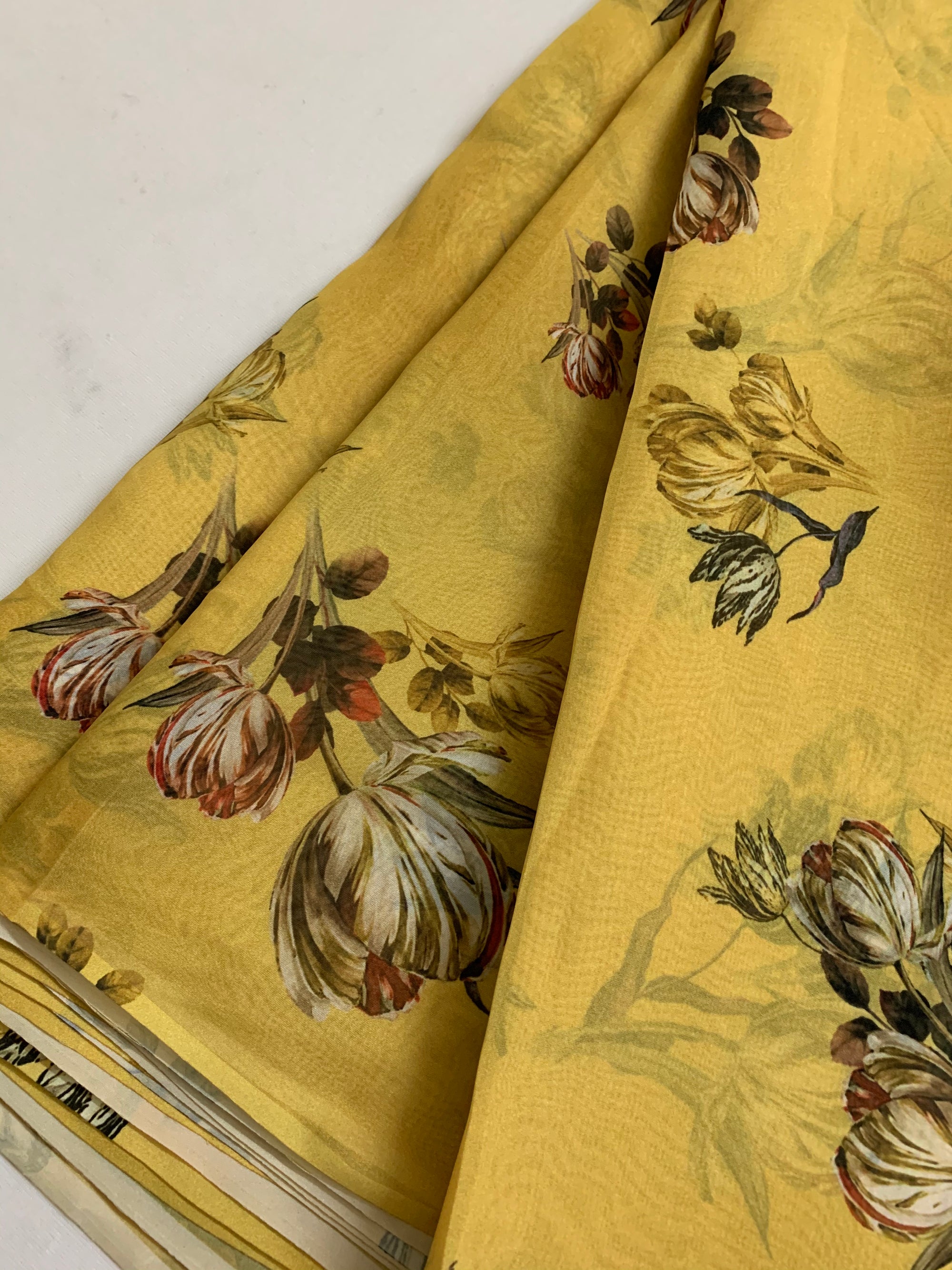 Digital floral Printed organza fabric