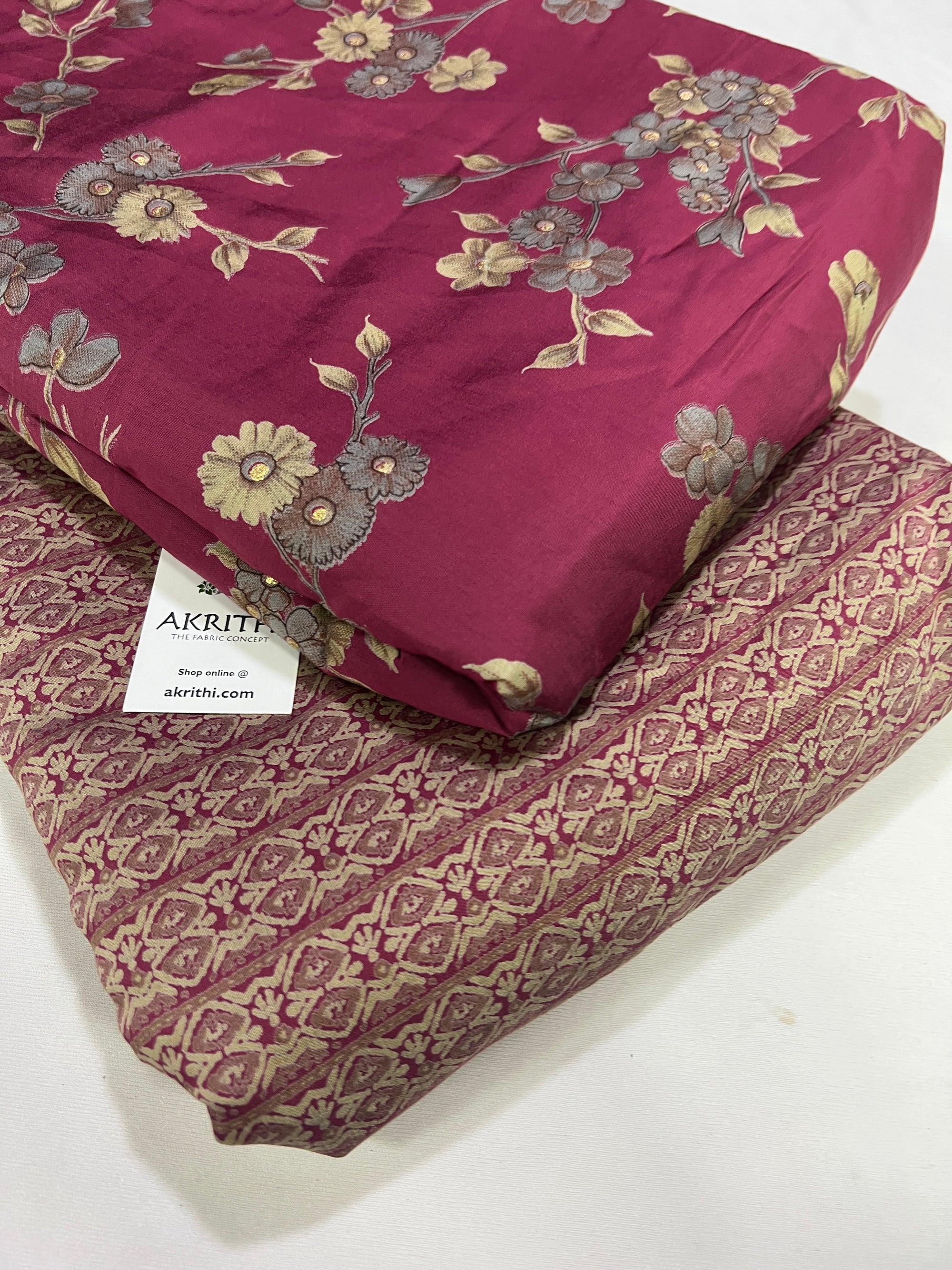 Printed eri silk salwar suit