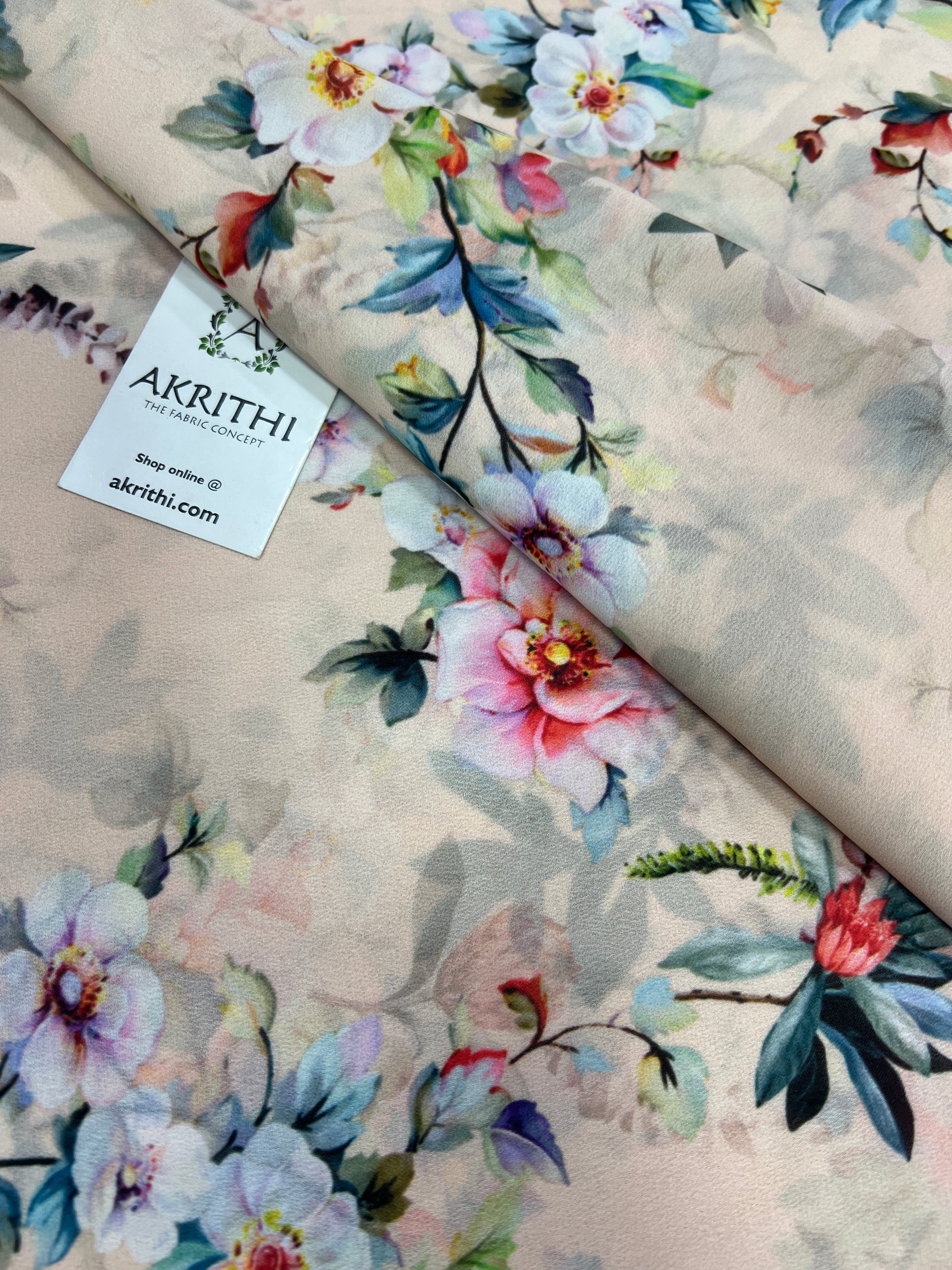 Digital floral printed georgette fabric