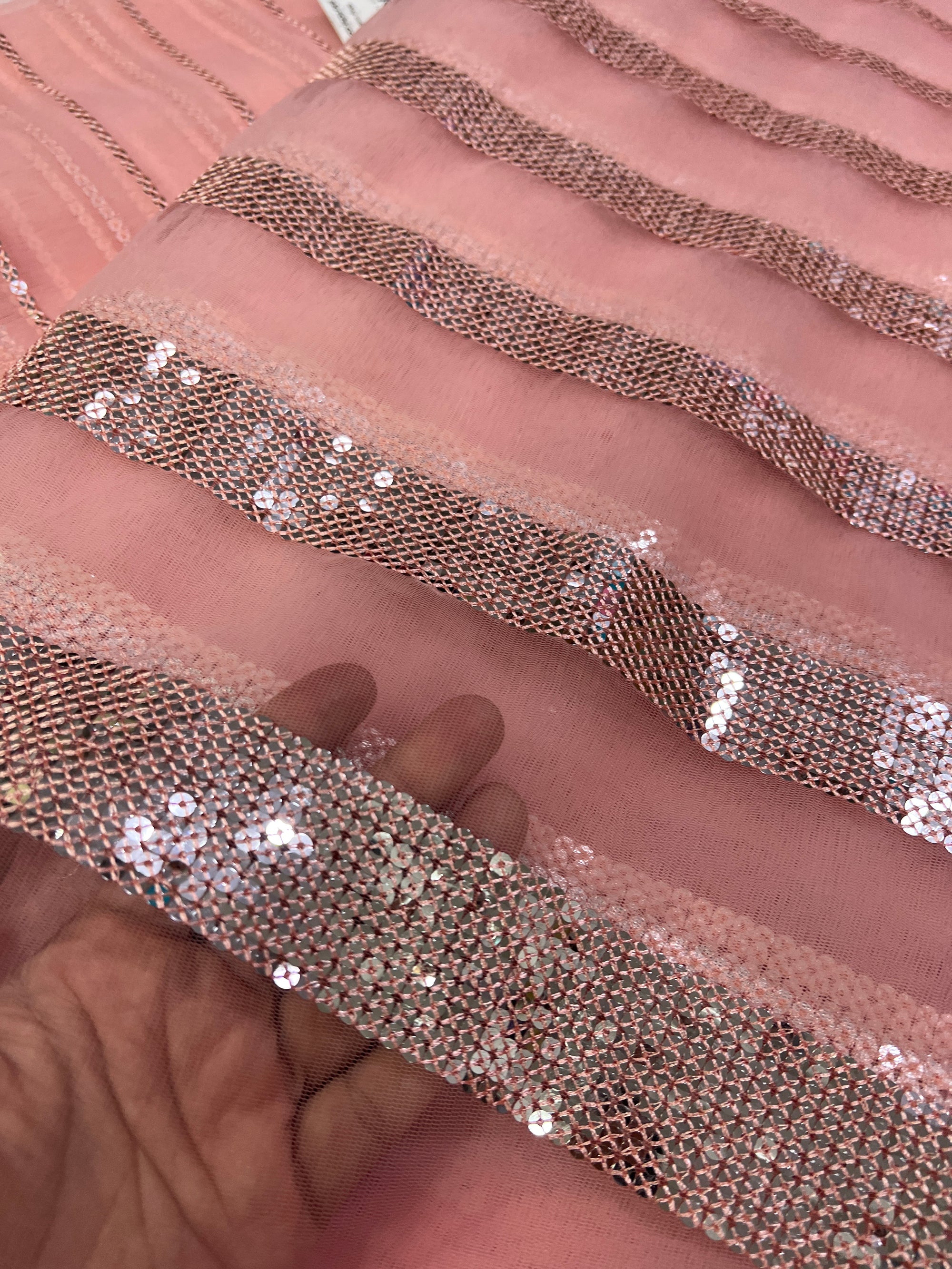 Embroidery on net fabric