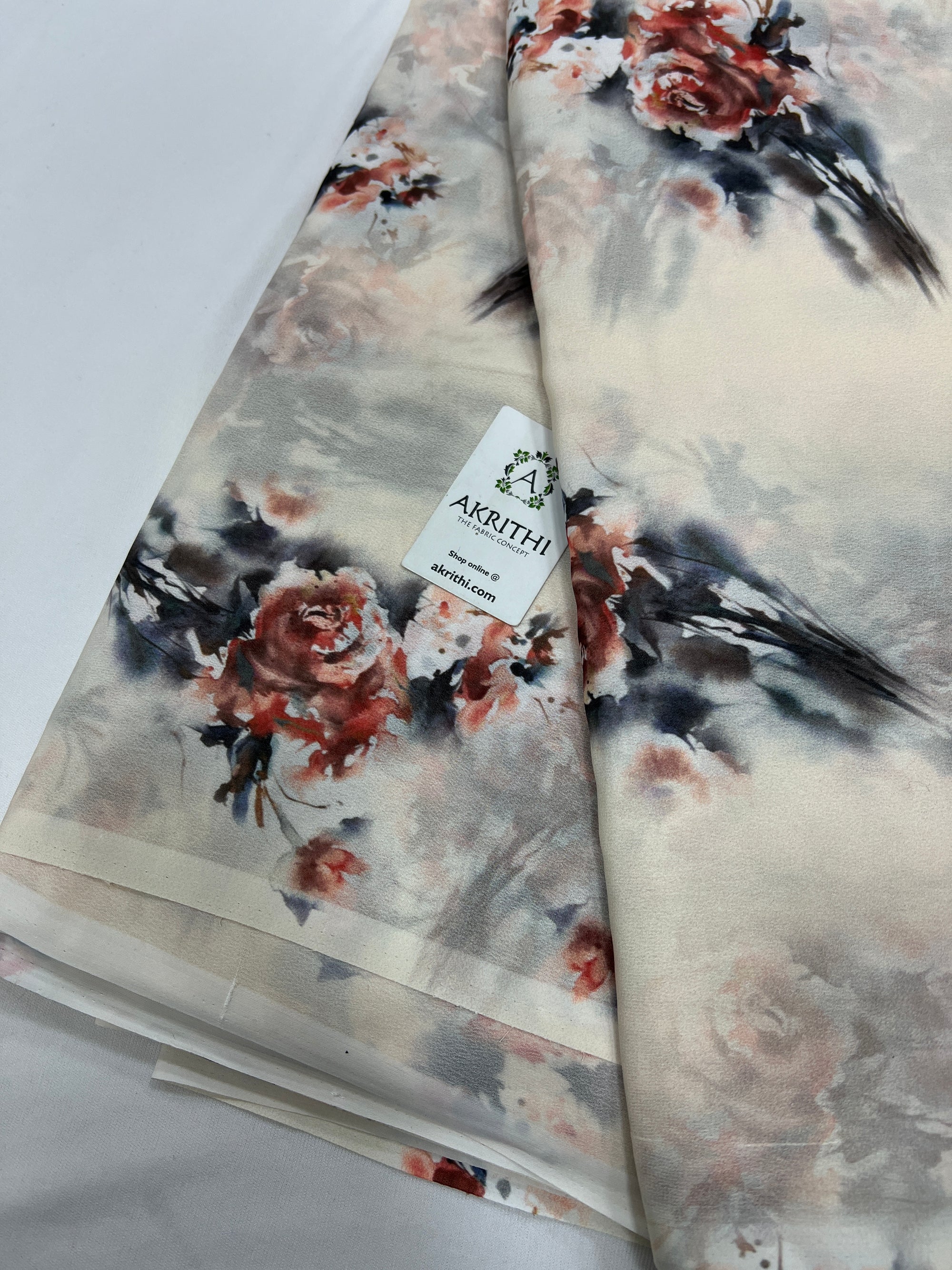 Digital floral printed georgette fabric