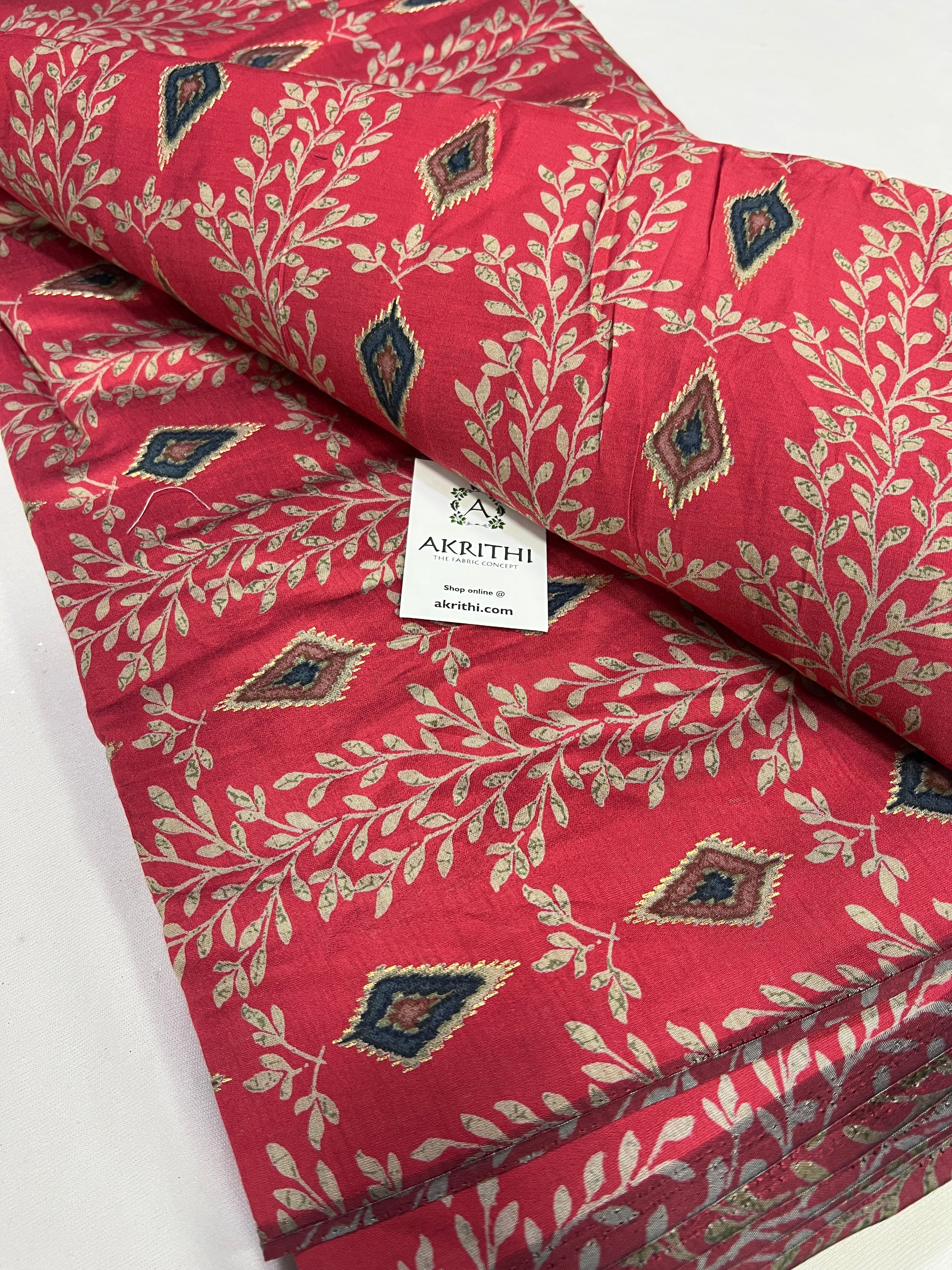 Digital printed silk fabric