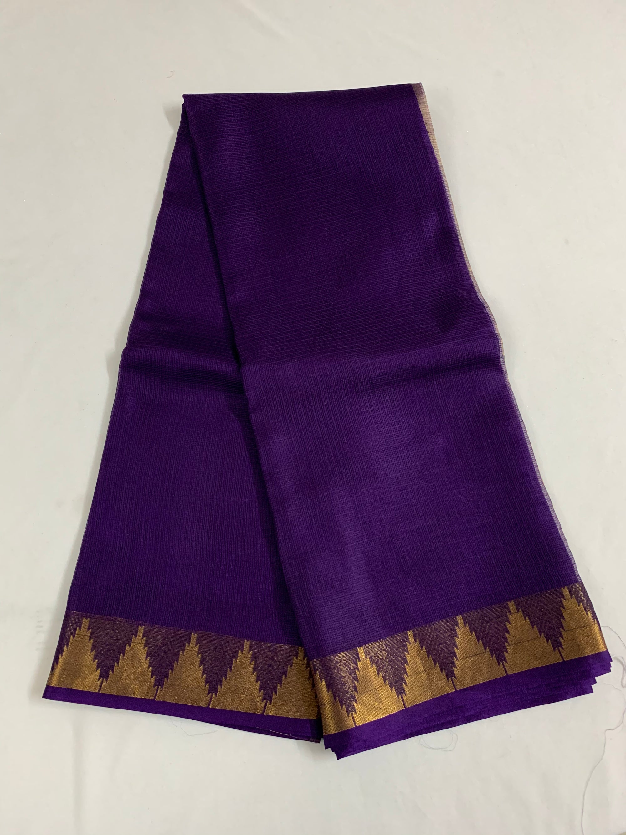 Pure kota silk saree with temple border