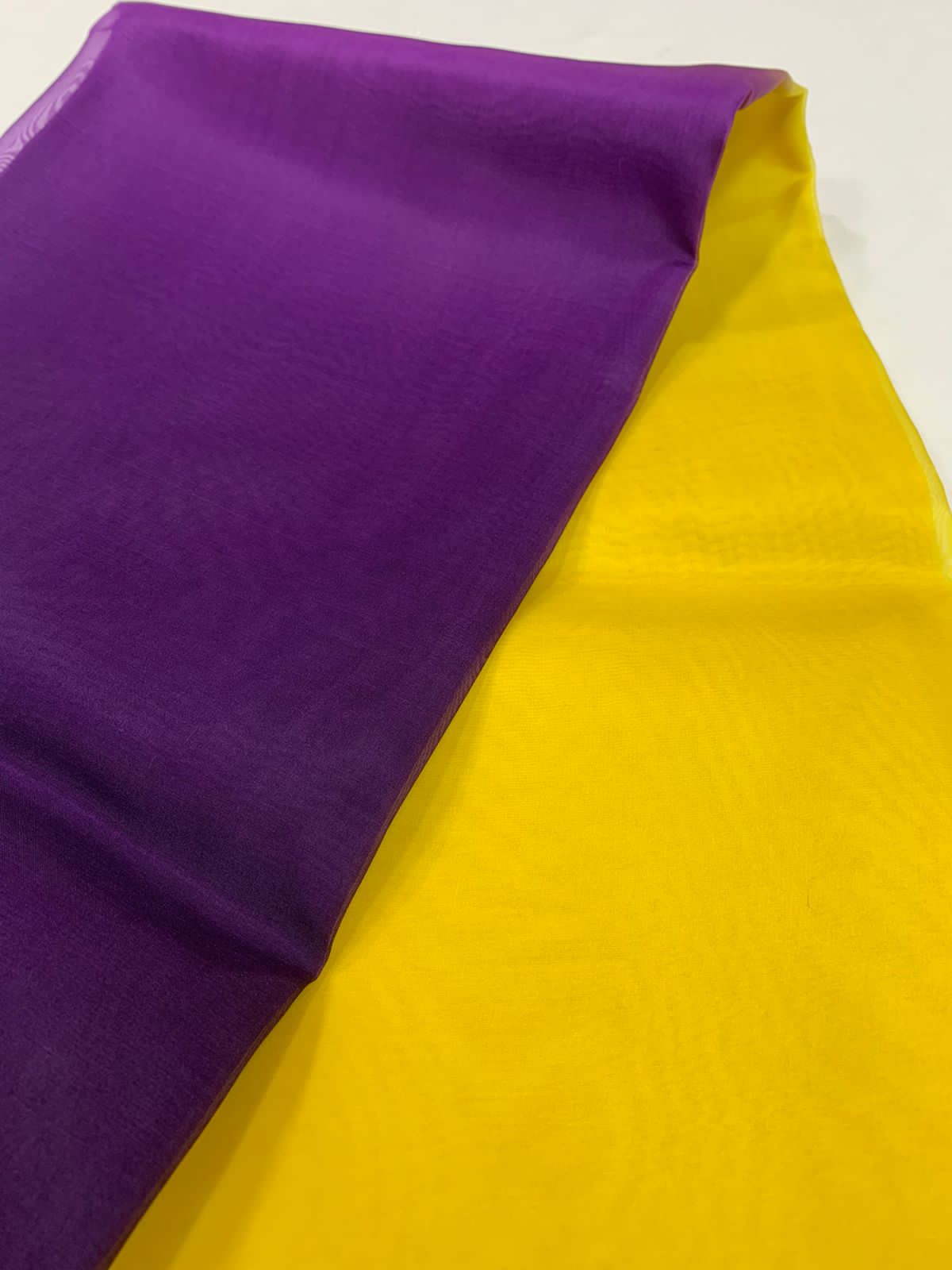 PURE SILK ORGANZA DOUBLE SHADED SAREE