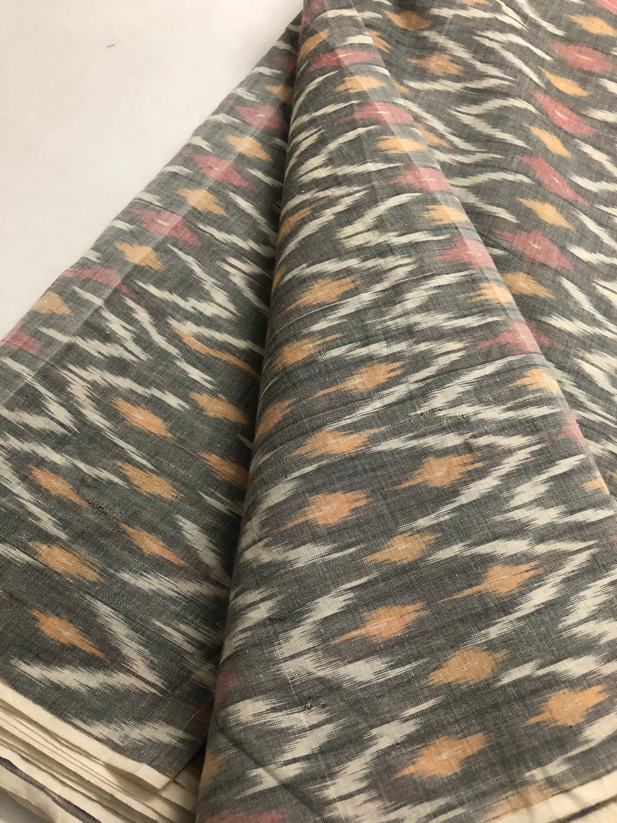 Ikat mercerised cotton fabric