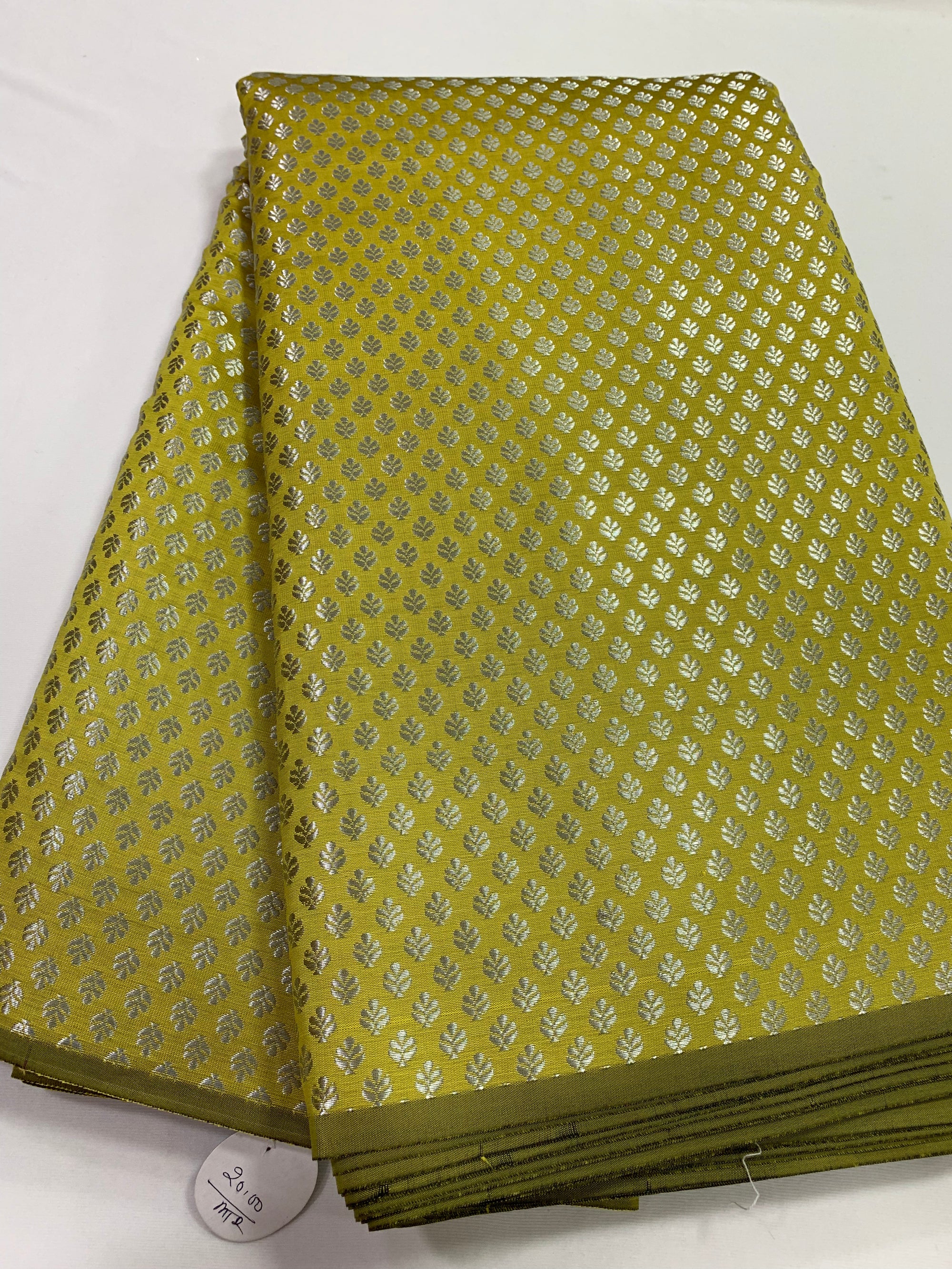 Banarasi brocade fabric with silver zari