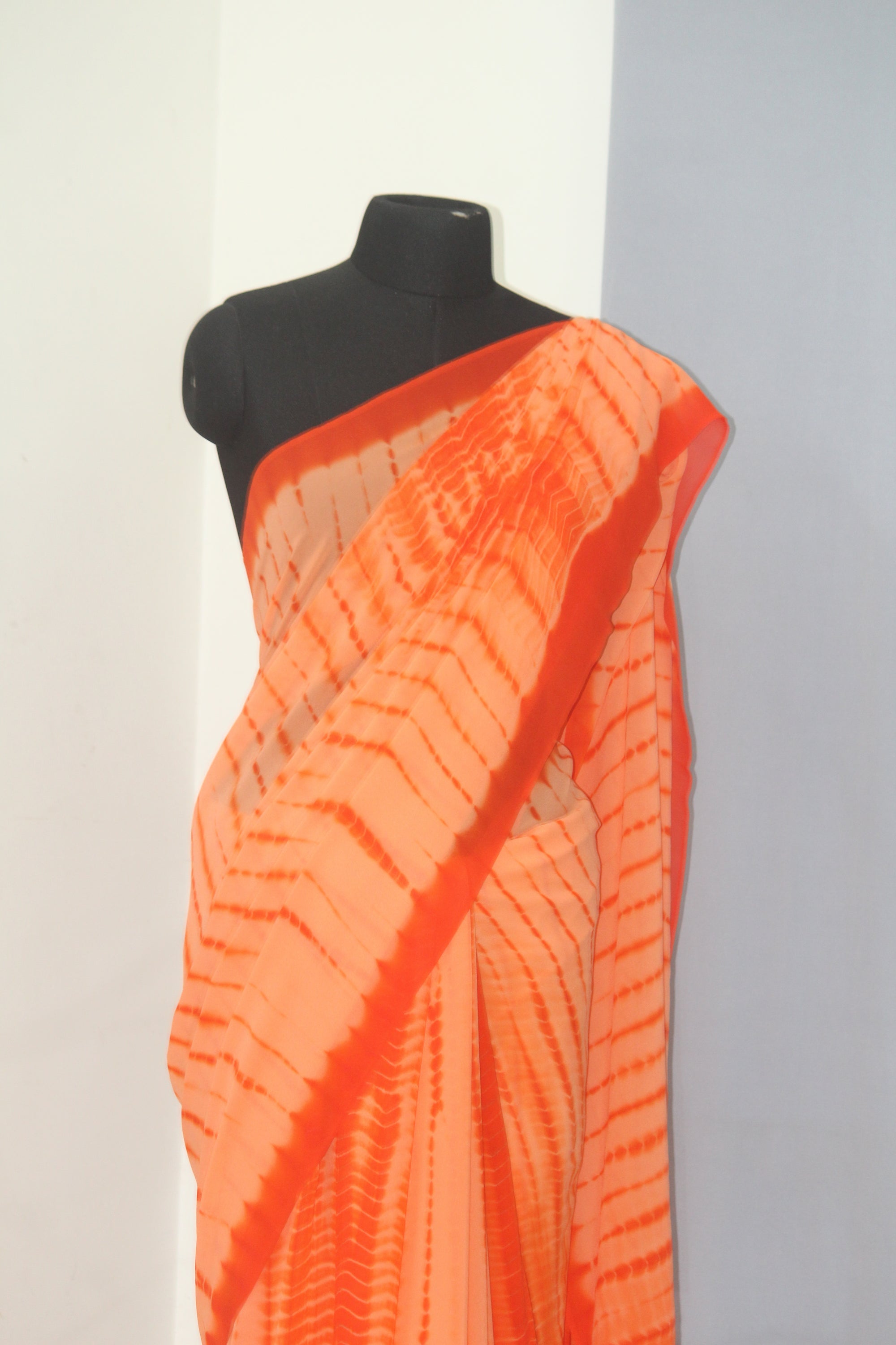 Shibori tie and dye pure georgette saree