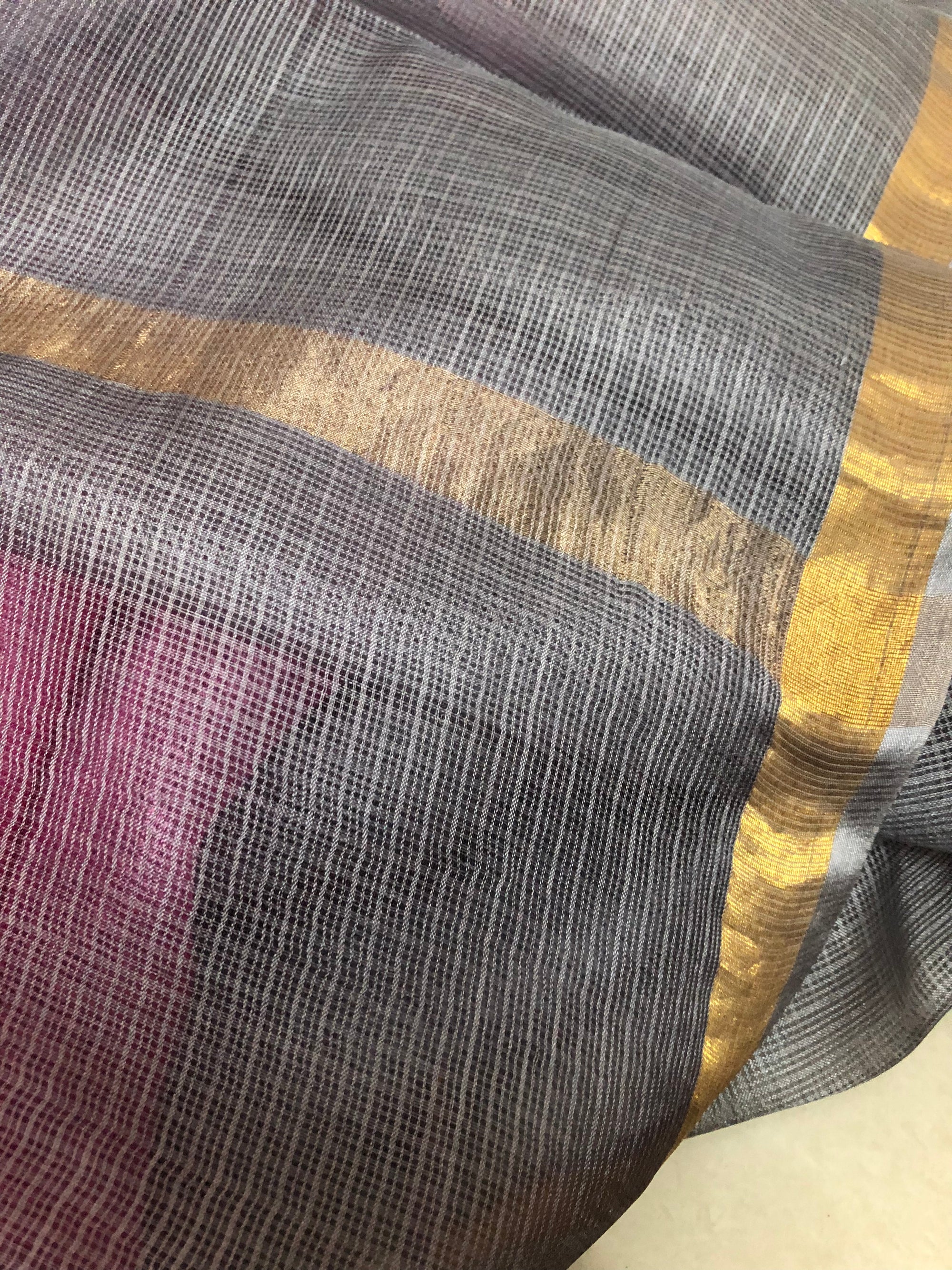 Pure kota silk double shaded saree