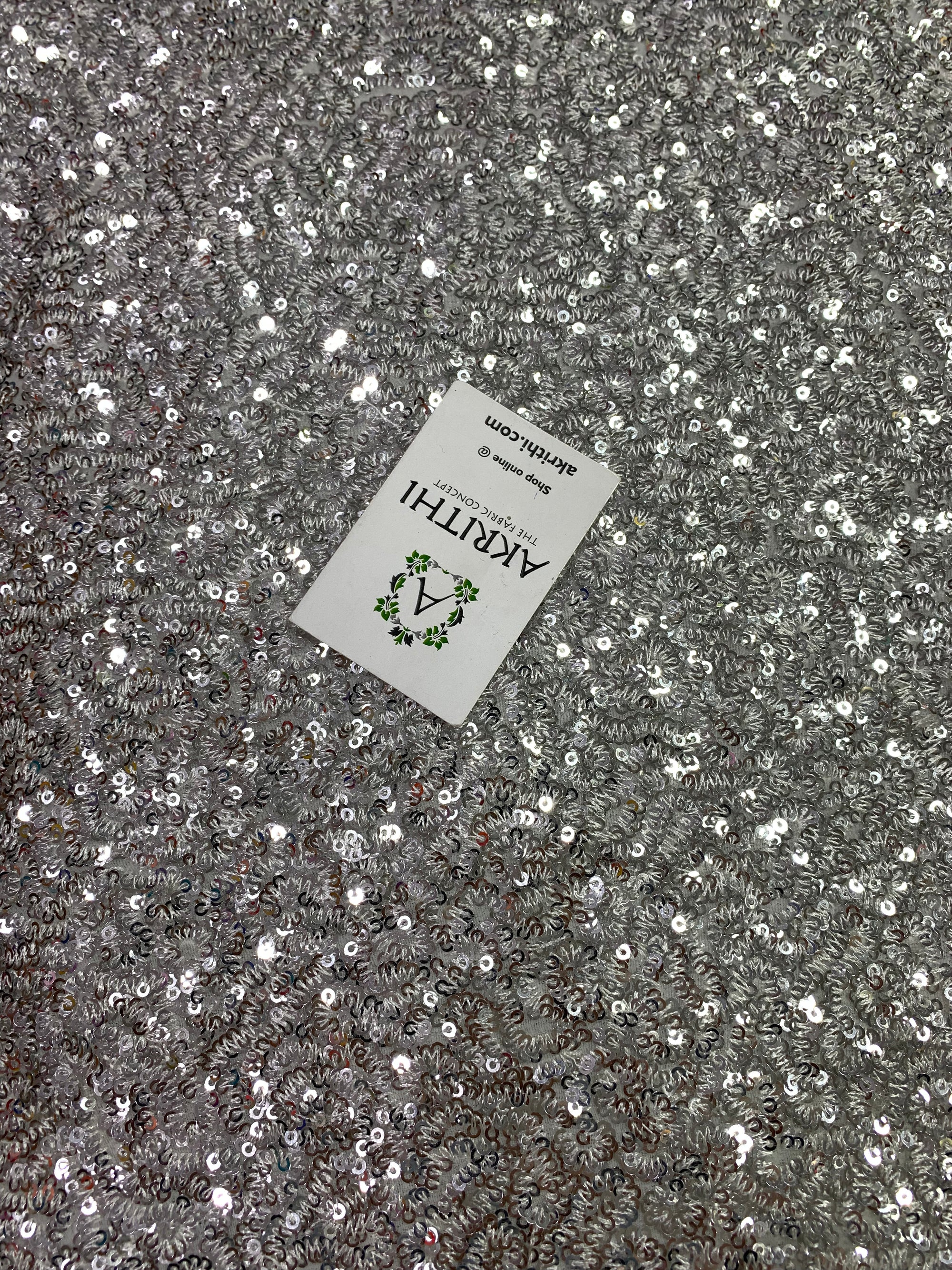 Sequins on pure georgette fabric