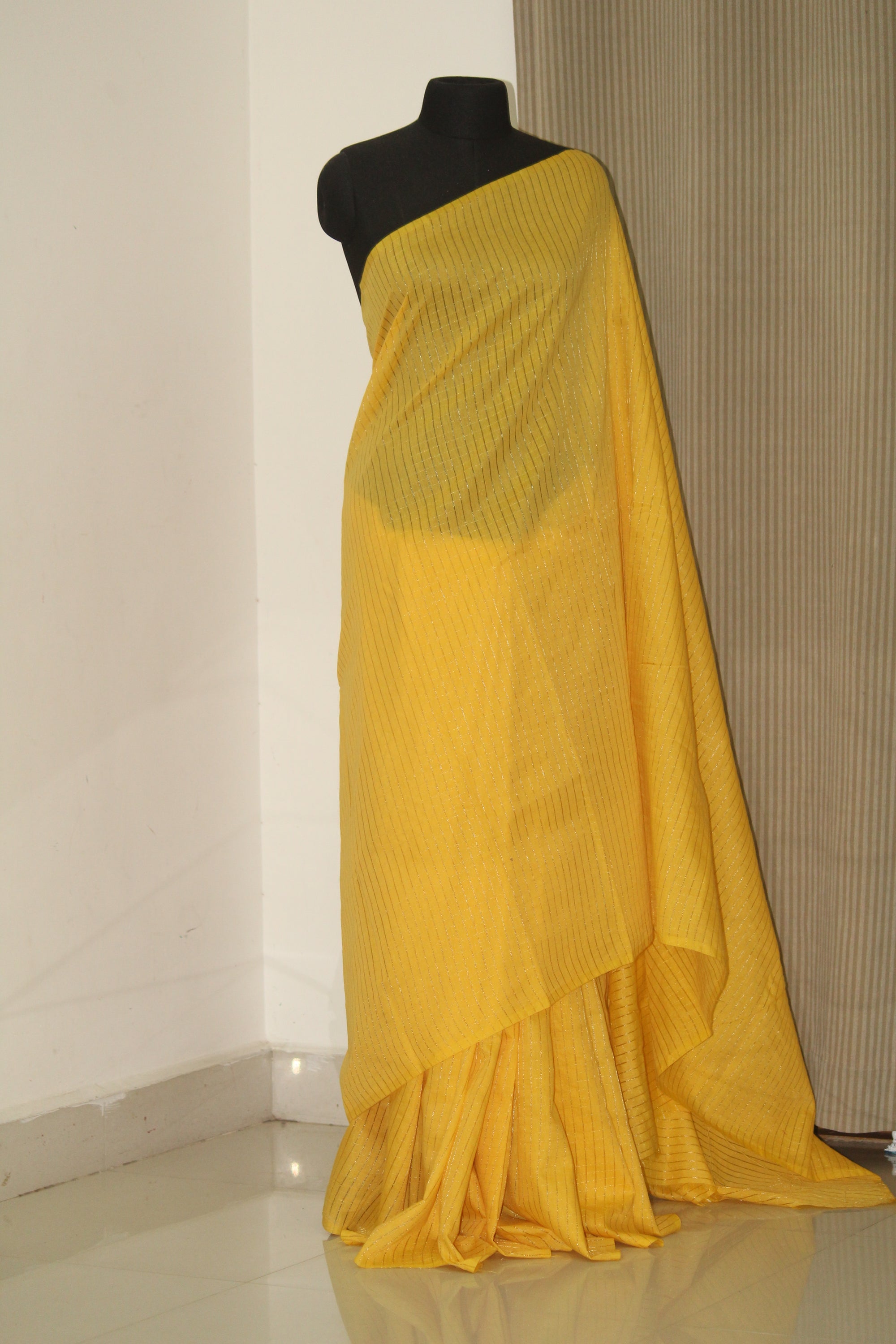 Silk cotton zari checks saree