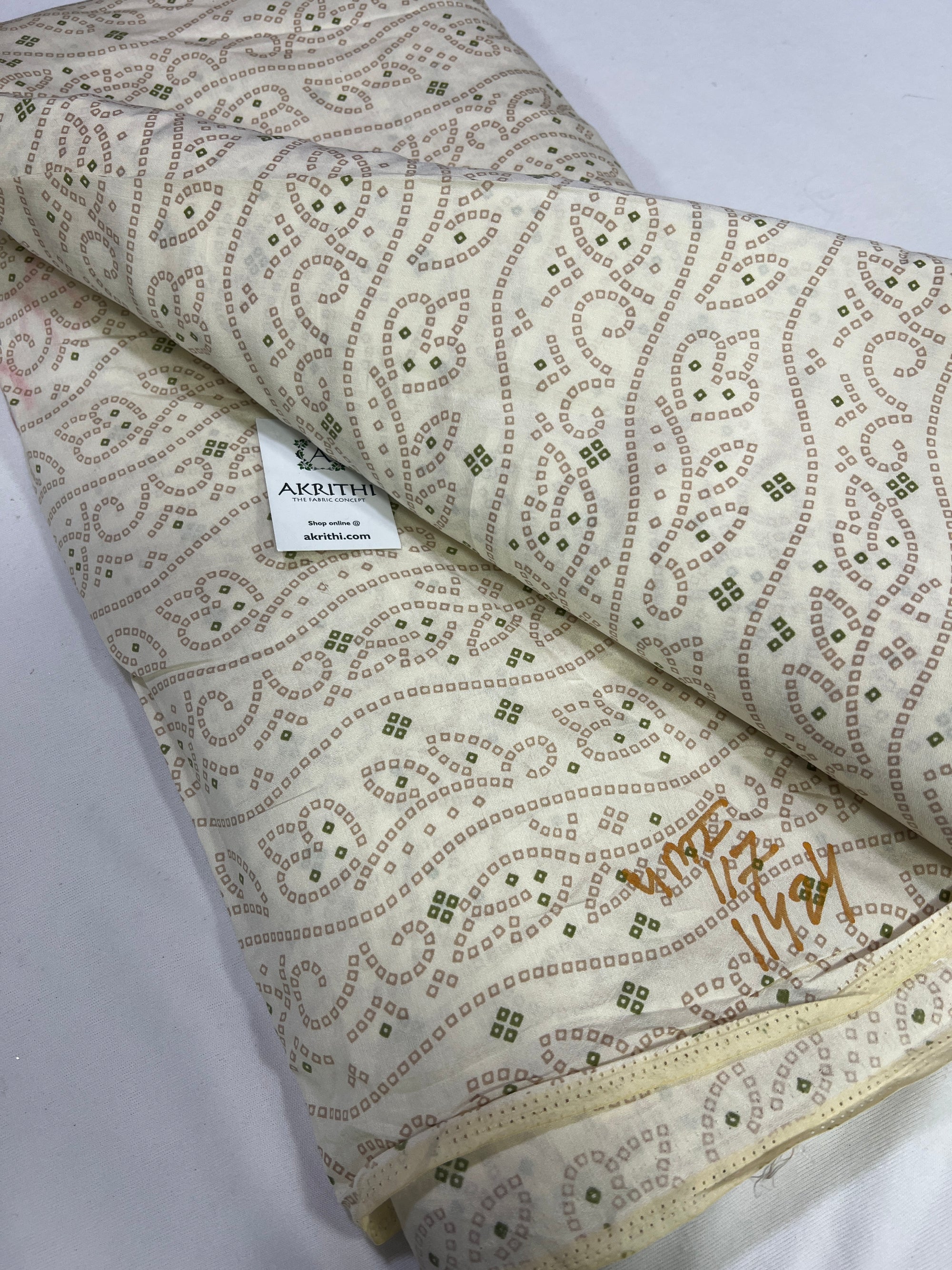 Digital printed silk fabric