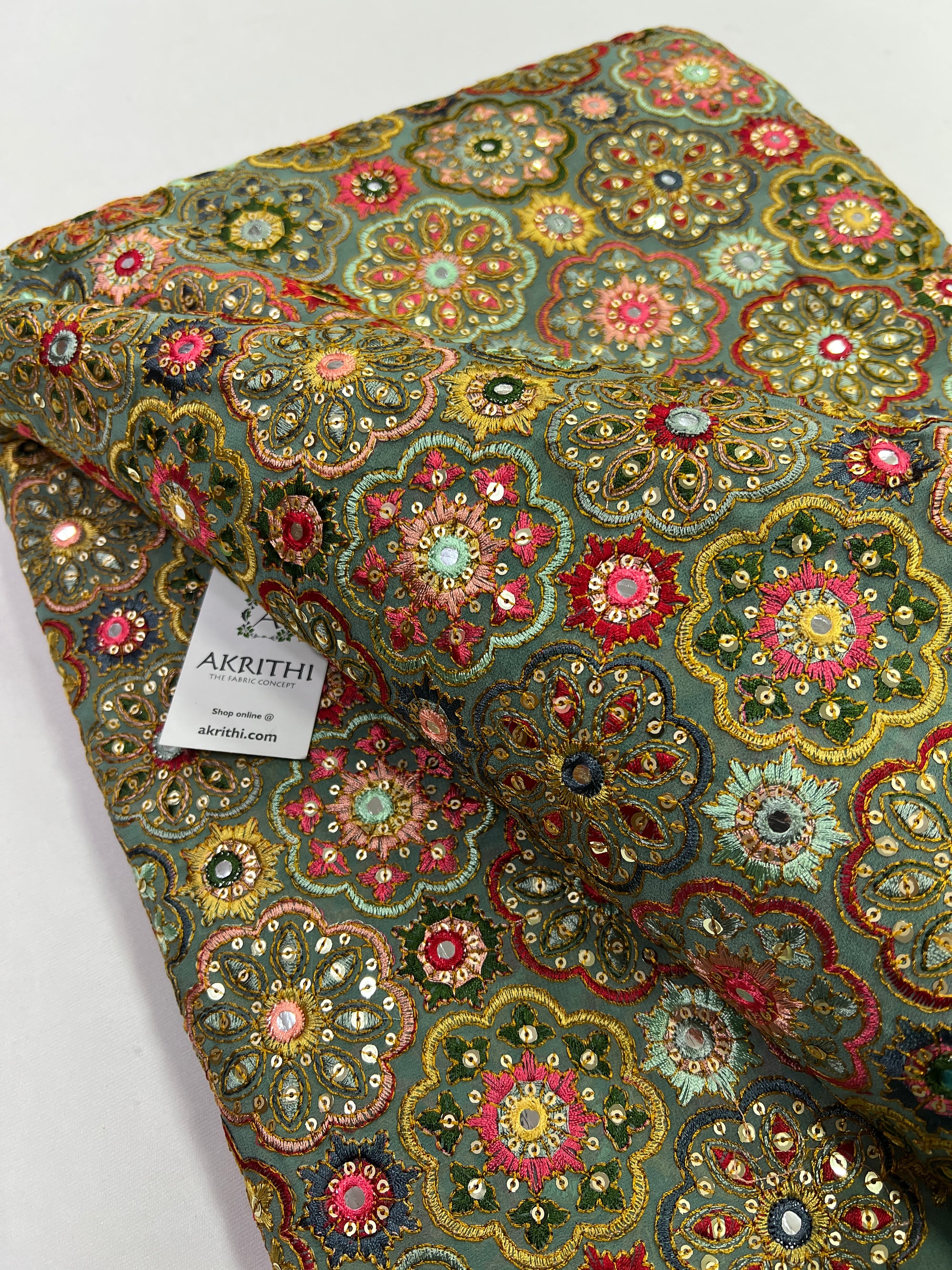 Embroidery on georgette fabric