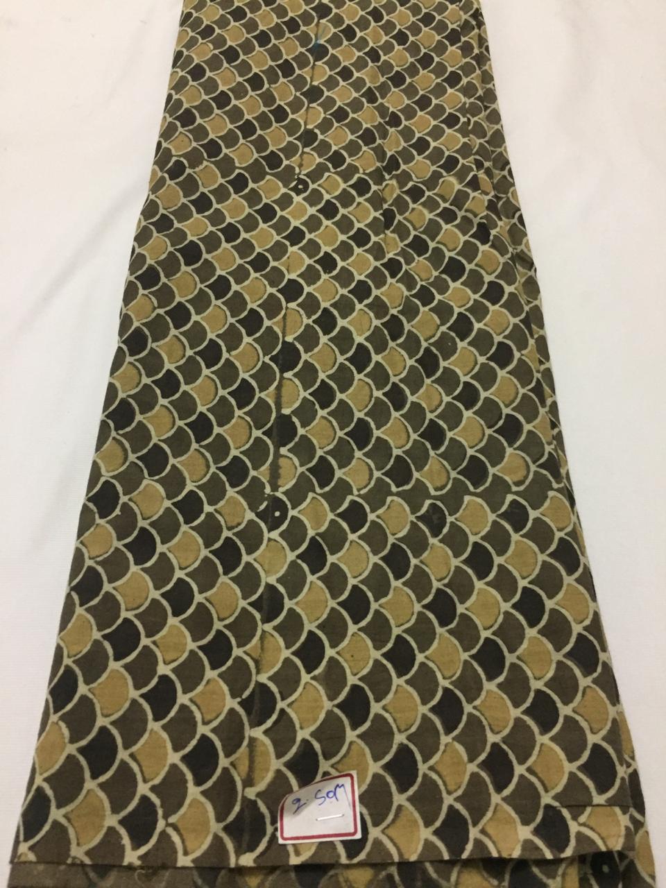 Ajrak printed cotton mal fabric