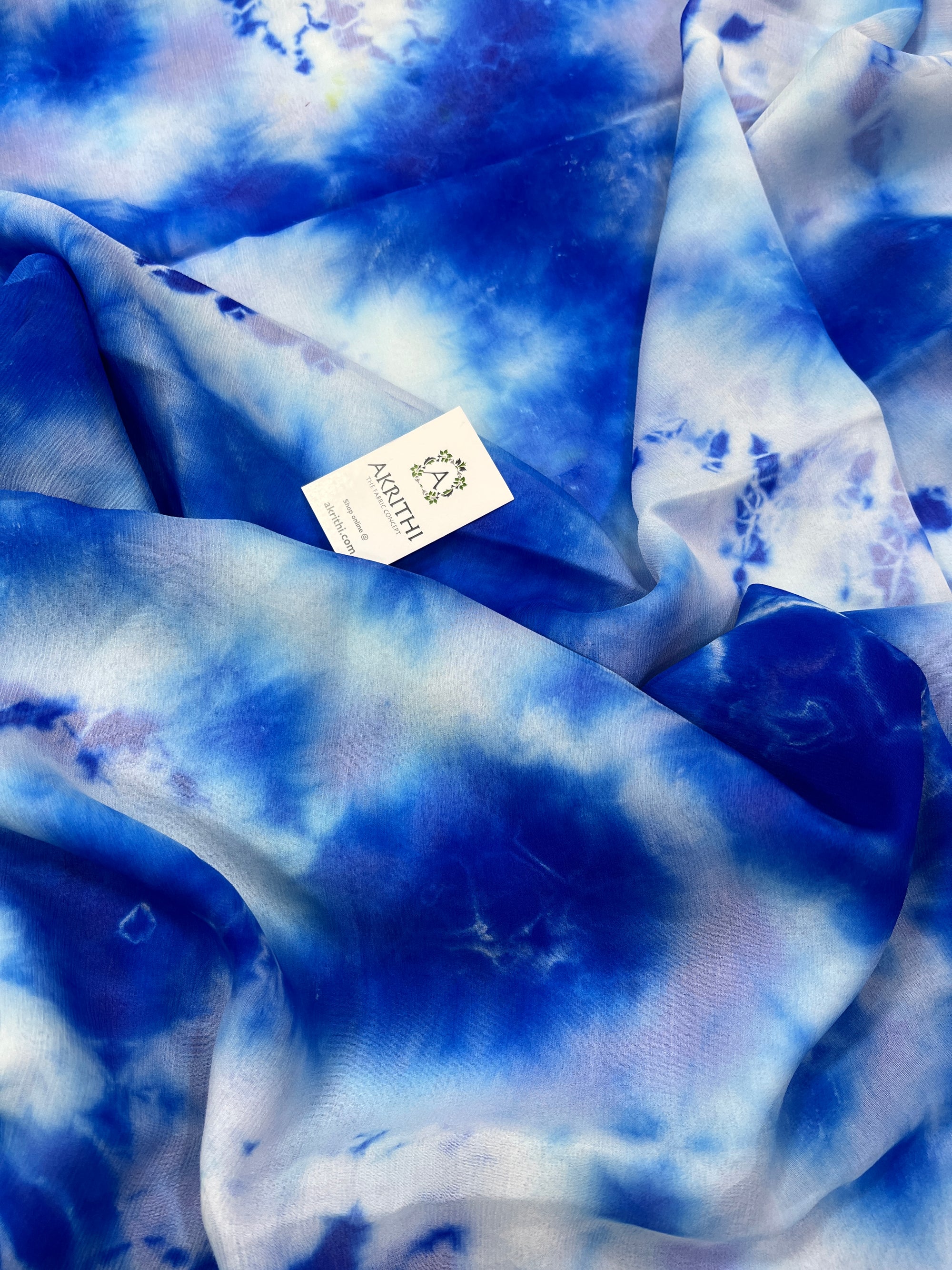 PURE CHIFFON SHIBORI TIE AND DYE SAREE