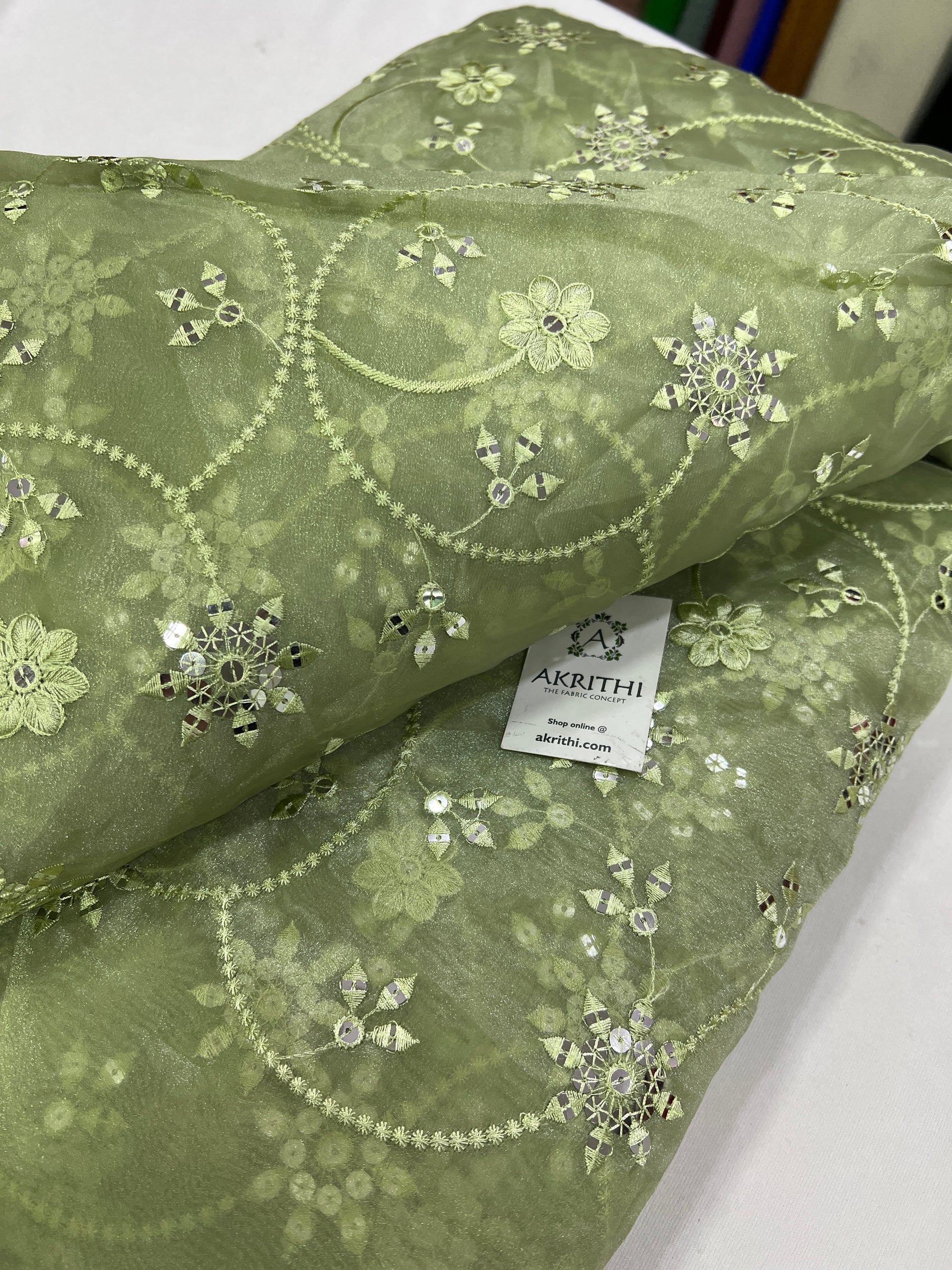 Embroidery on Organza fabric