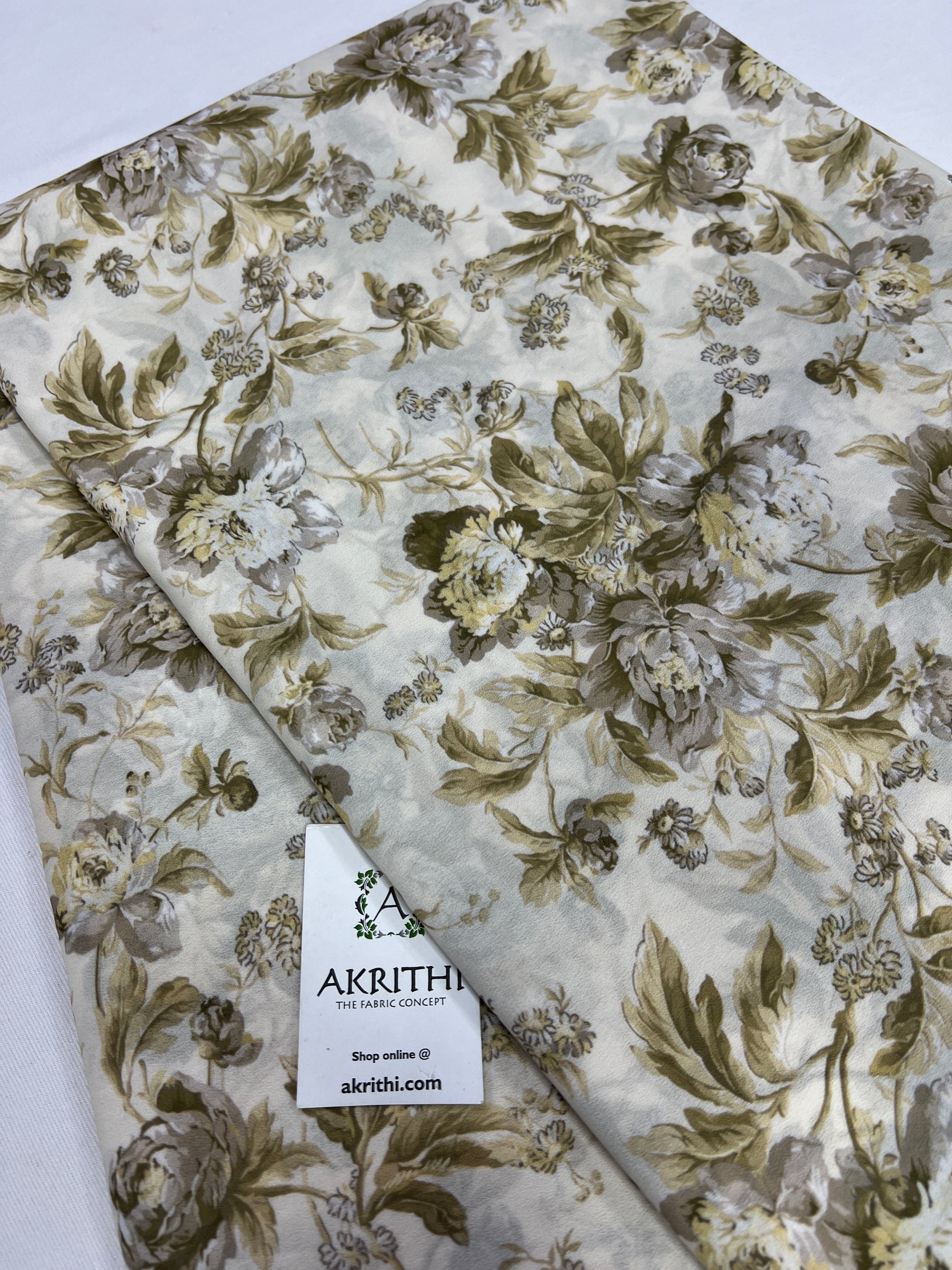 Digital floral printed georgette fabric