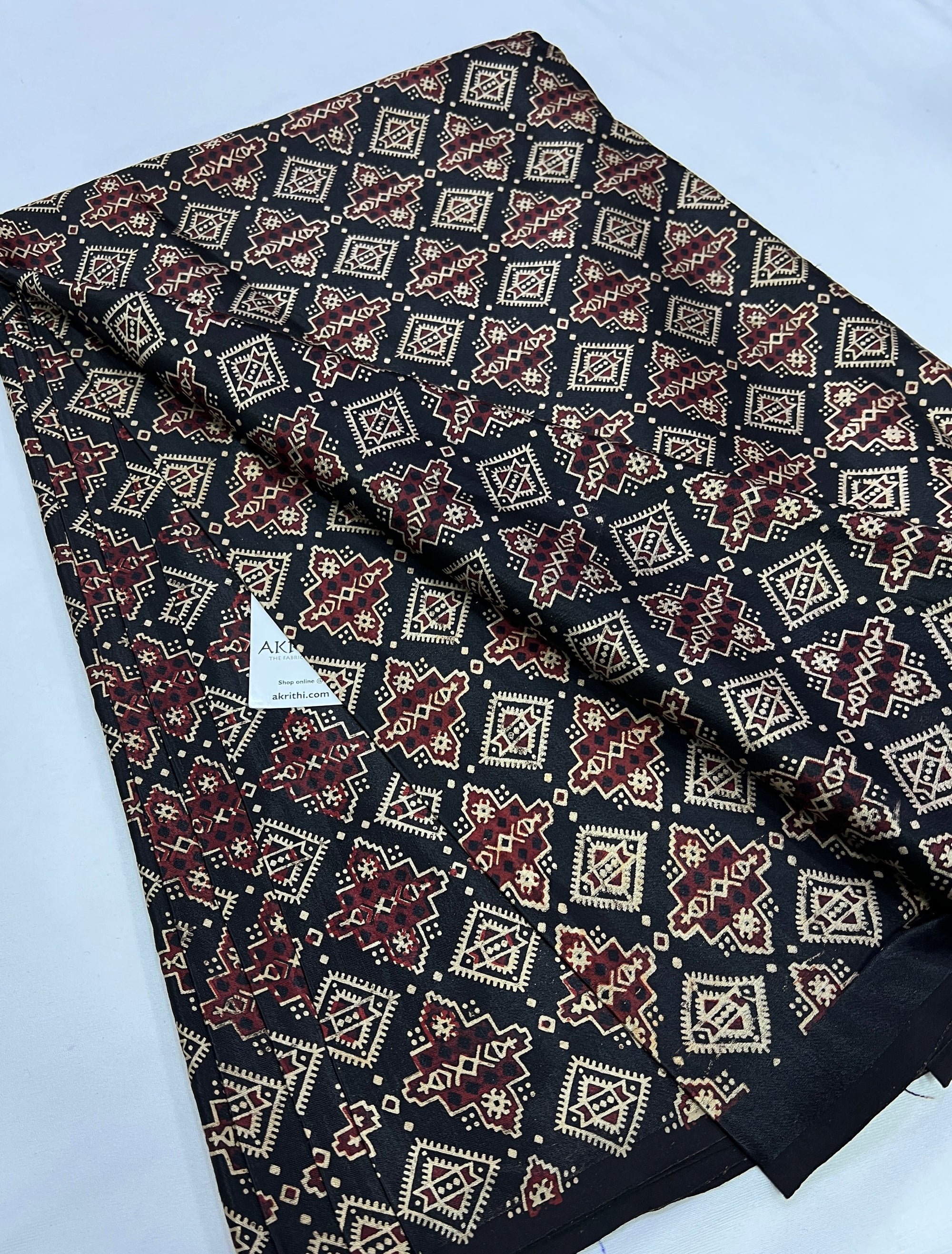 Printed gaji silk fabric