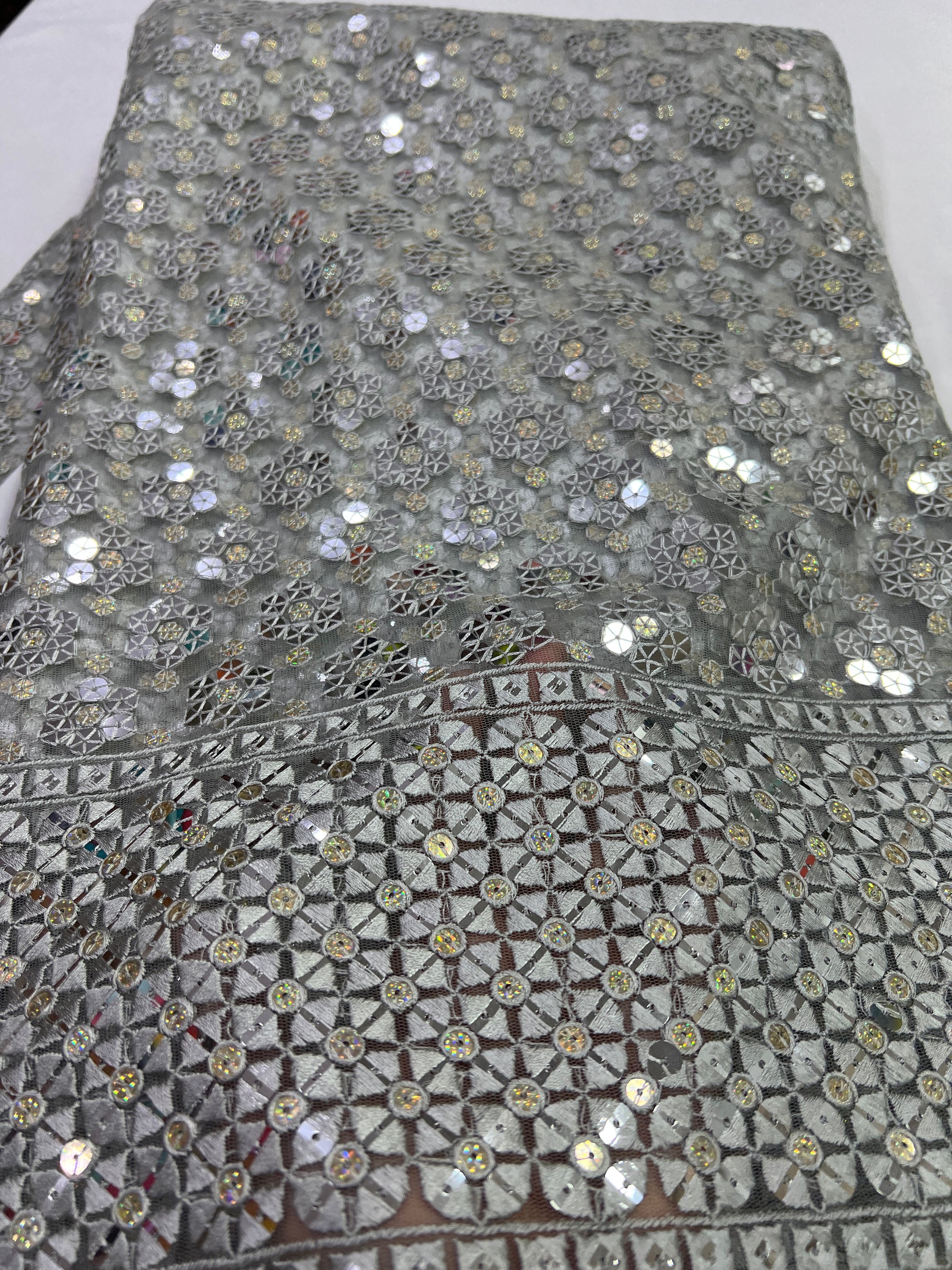 Embroidery on Net fabric