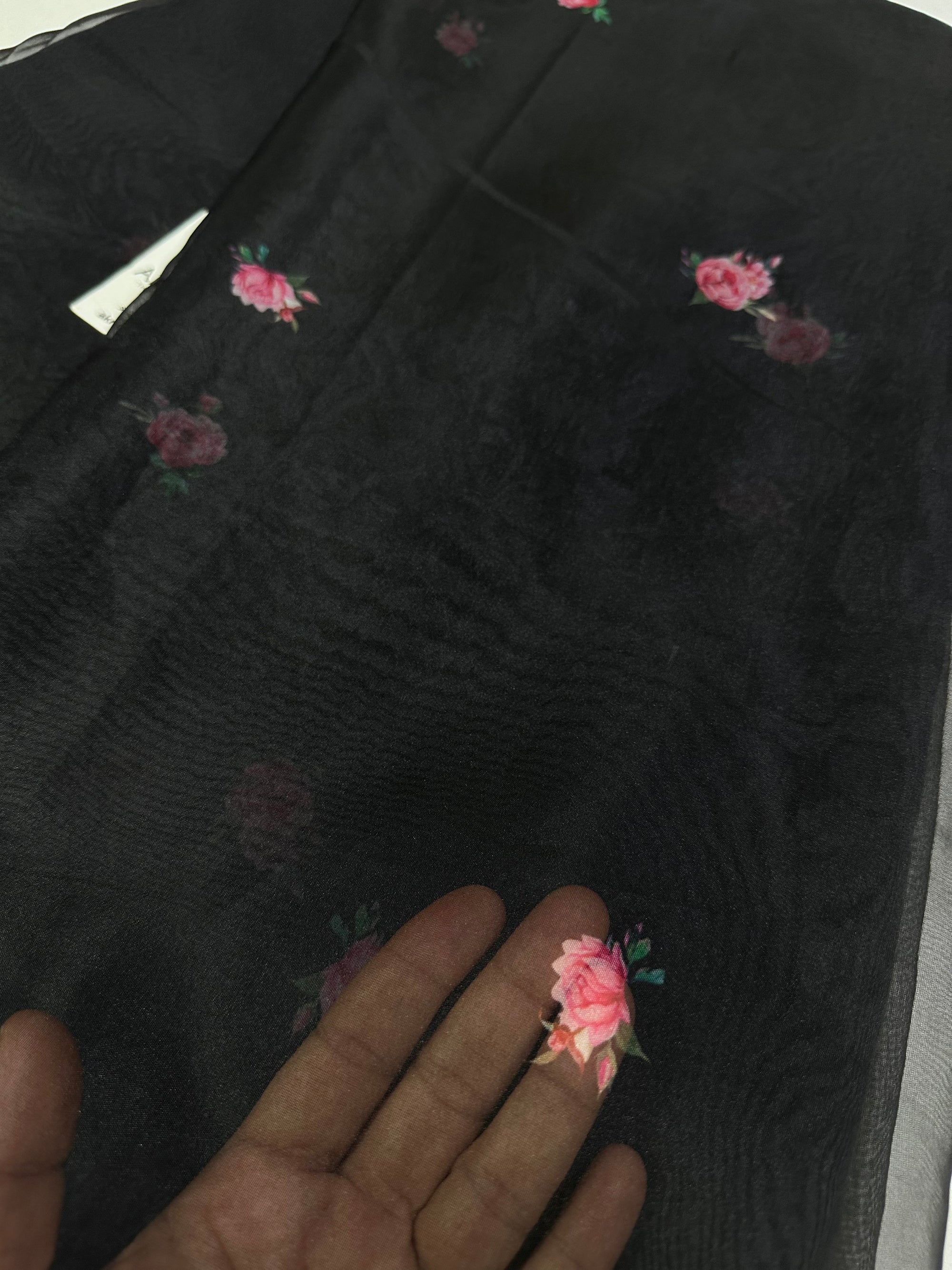 Floral printed organza fabric