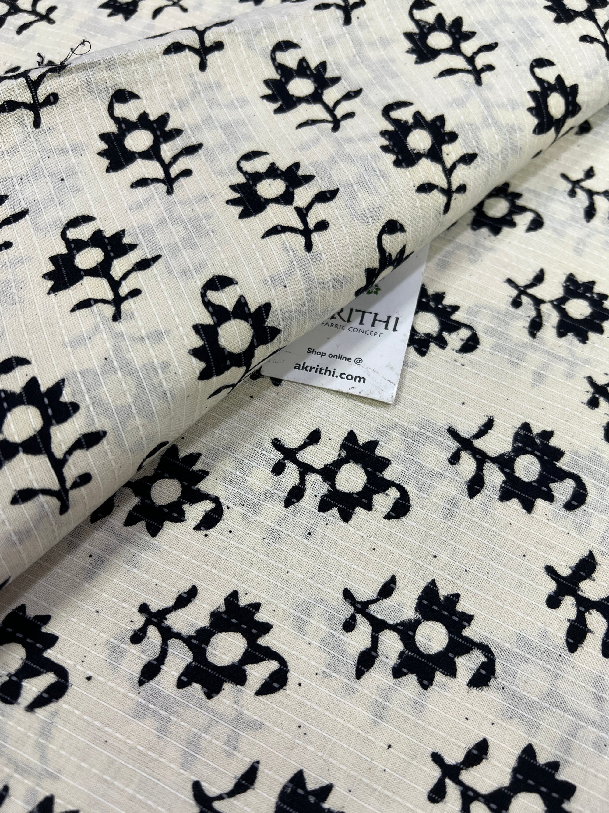 Kantha pure cotton fabric