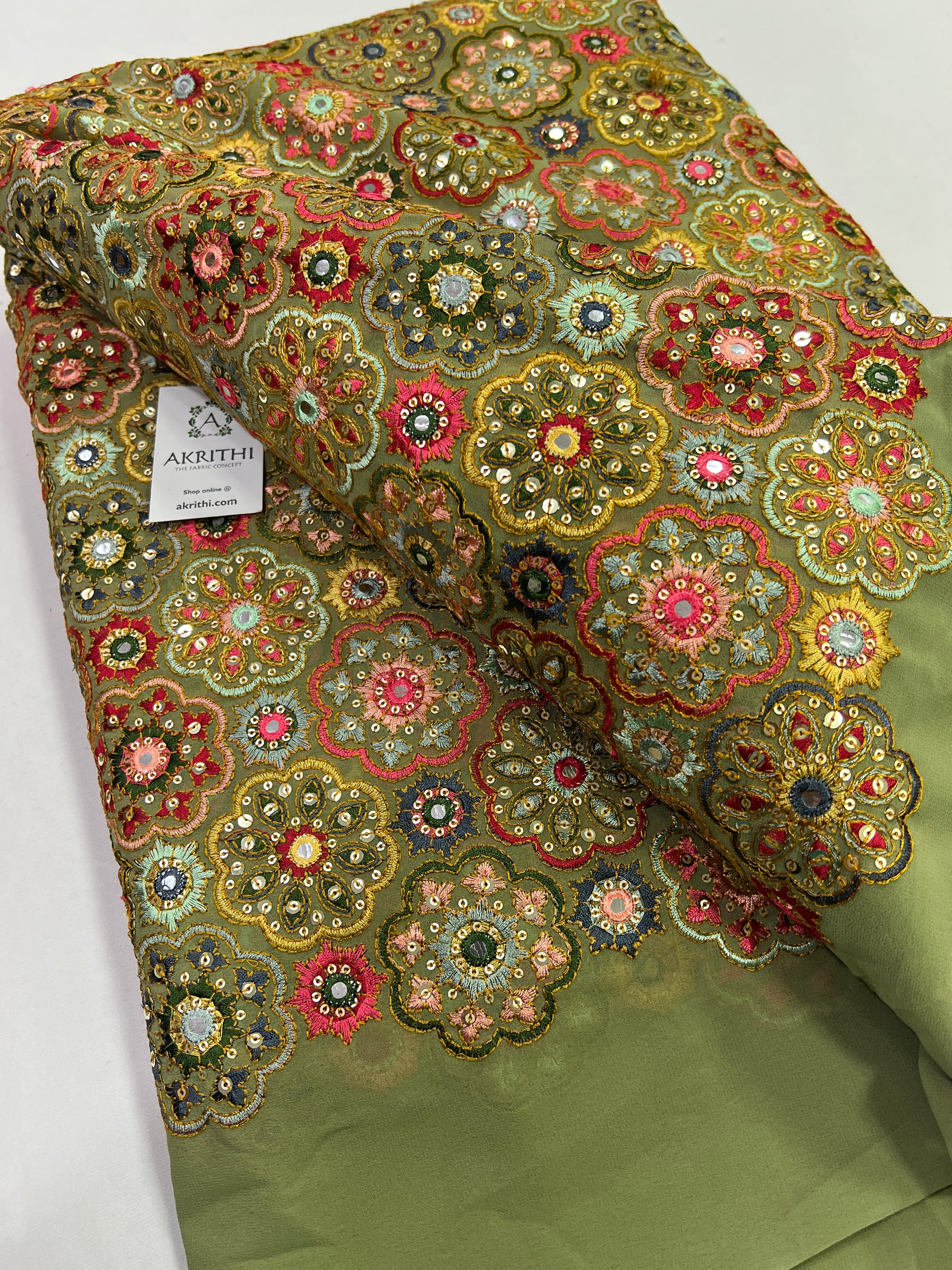 Embroidery on georgette fabric