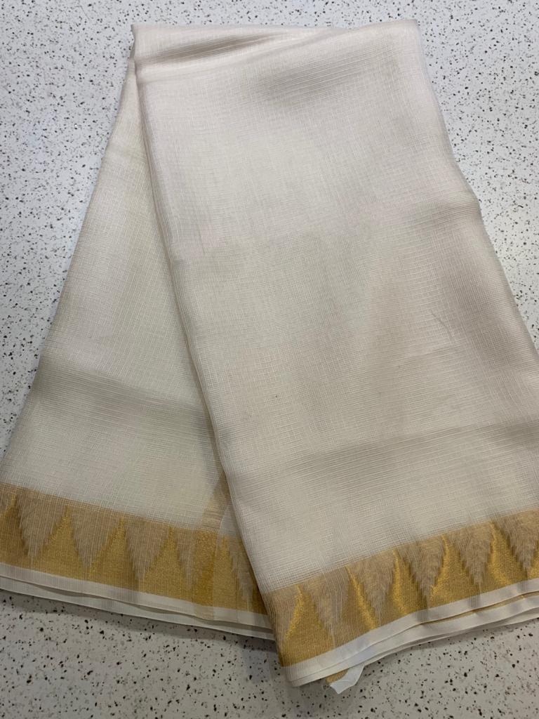 Pure kota silk saree with temple border