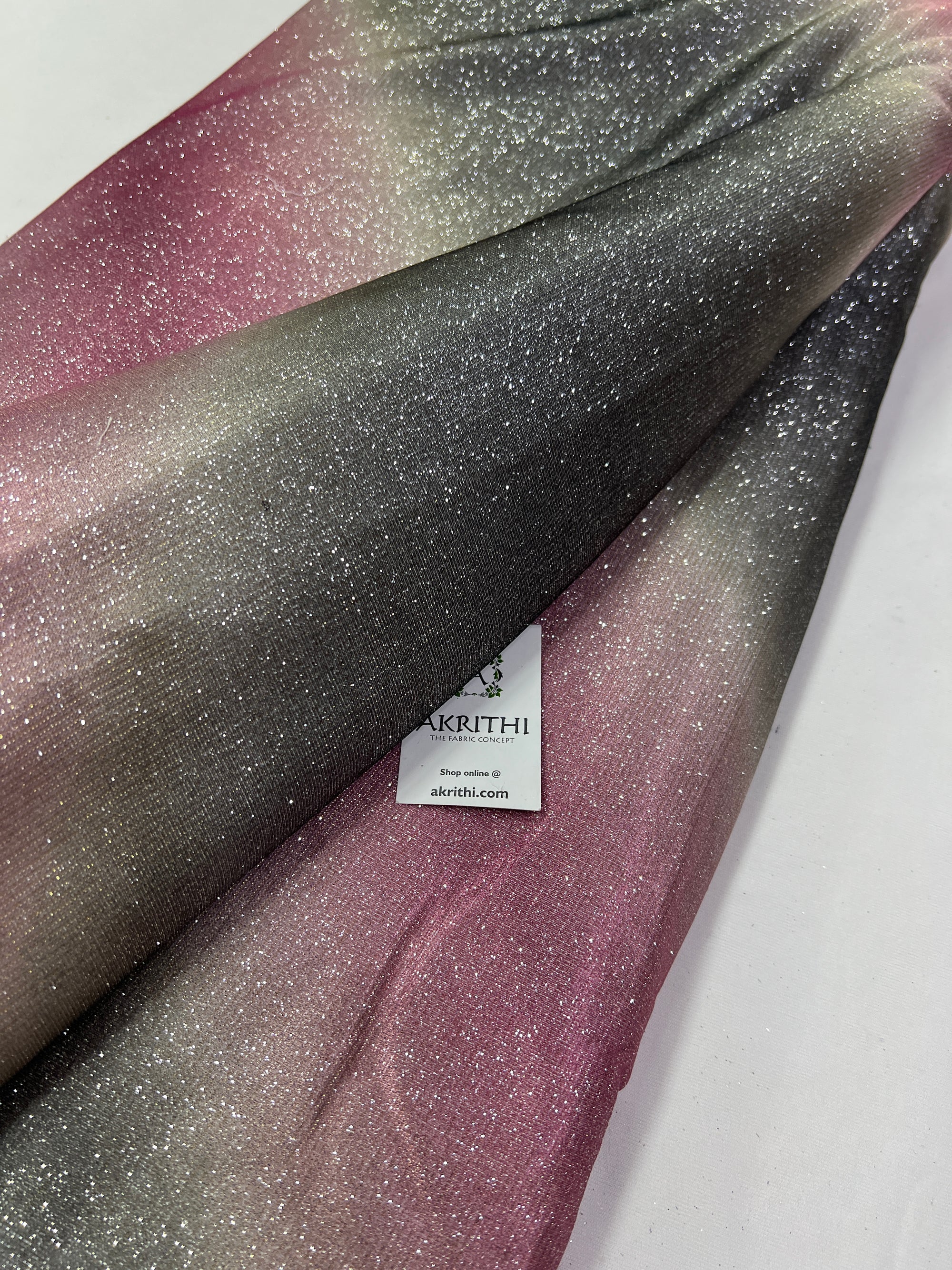 Cross Shaded imported Lycra fabric with glitter