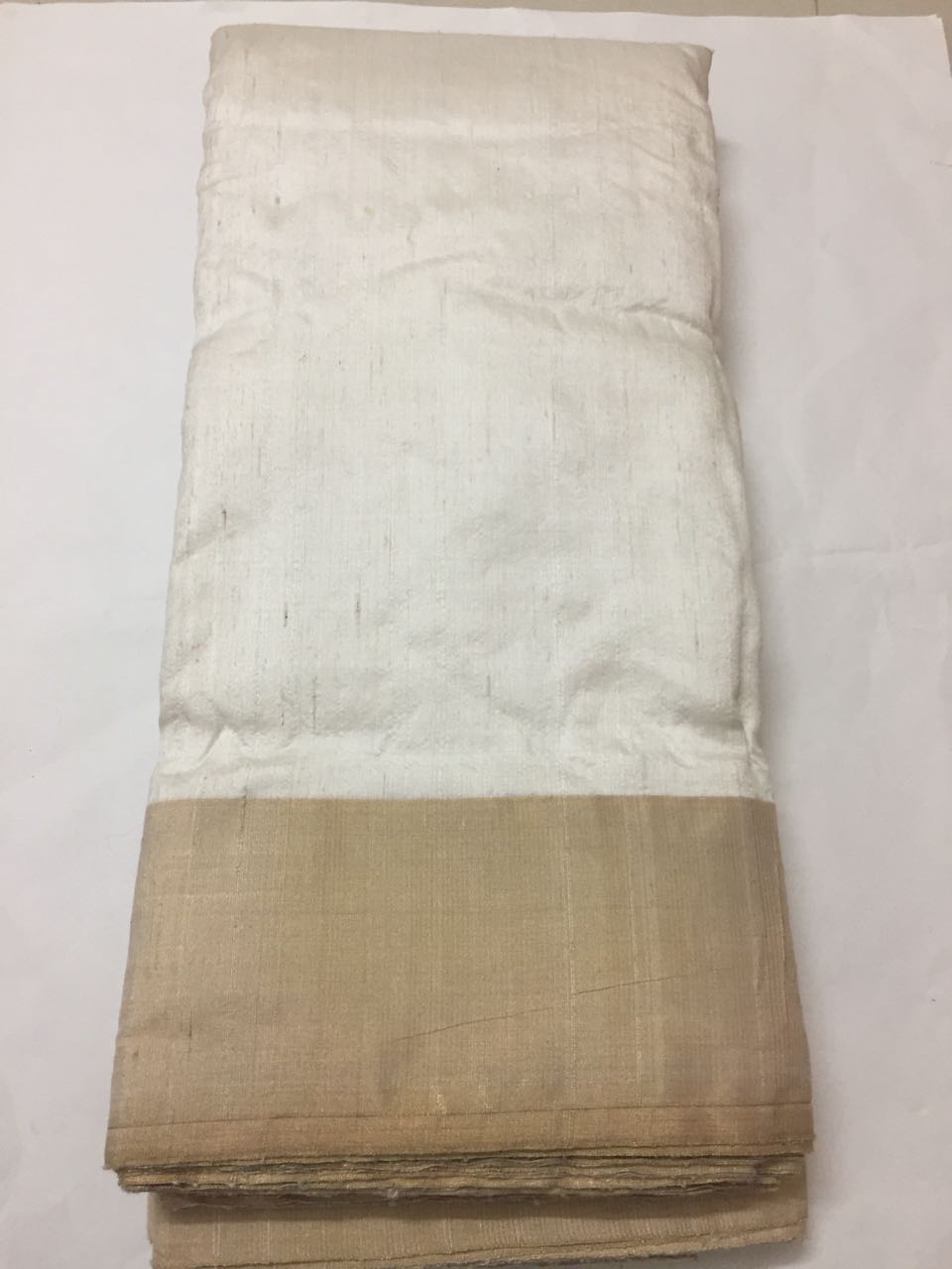 Pure raw silk with zari border
