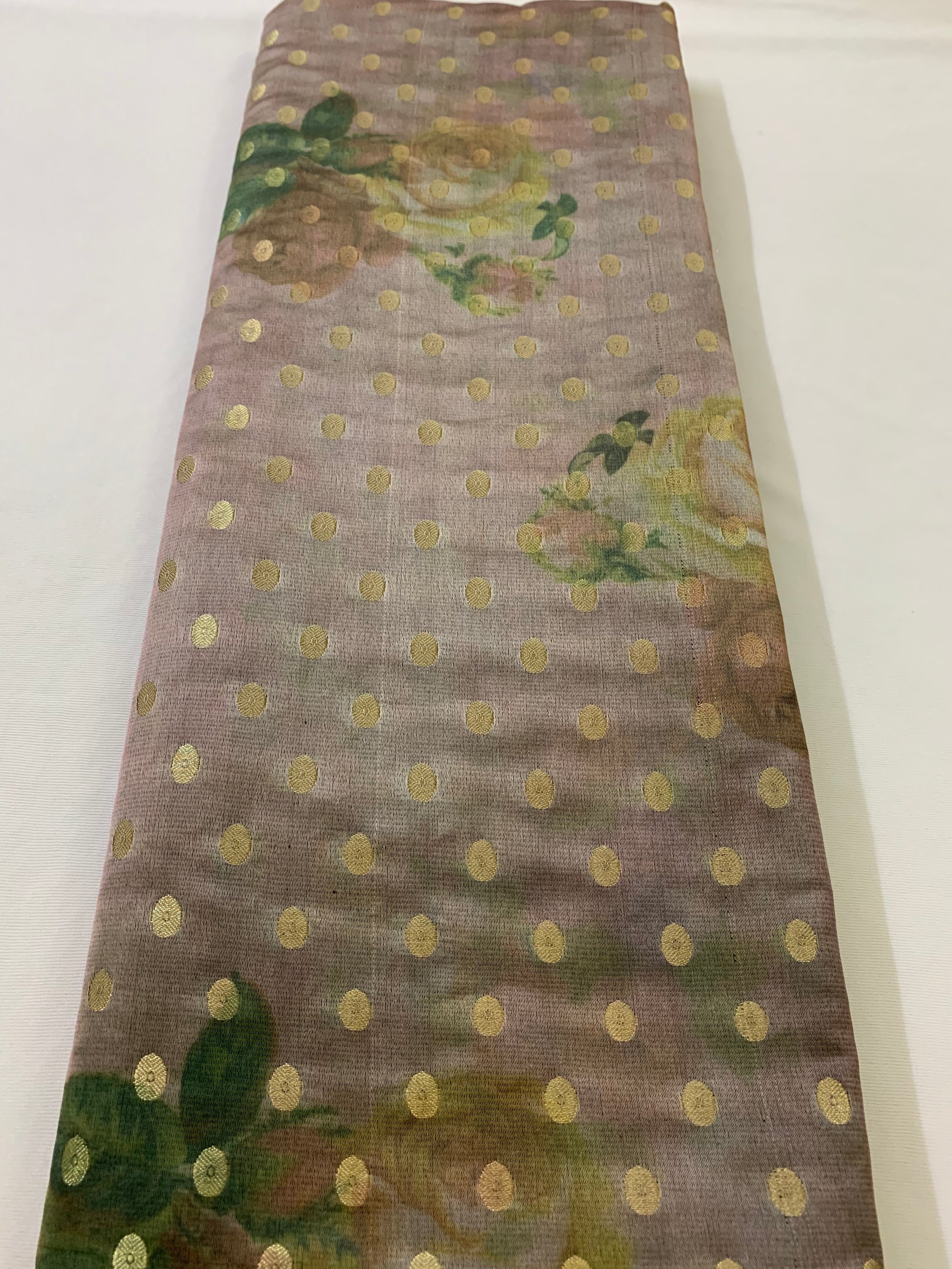 Digital printed Banarasi brocade fabric