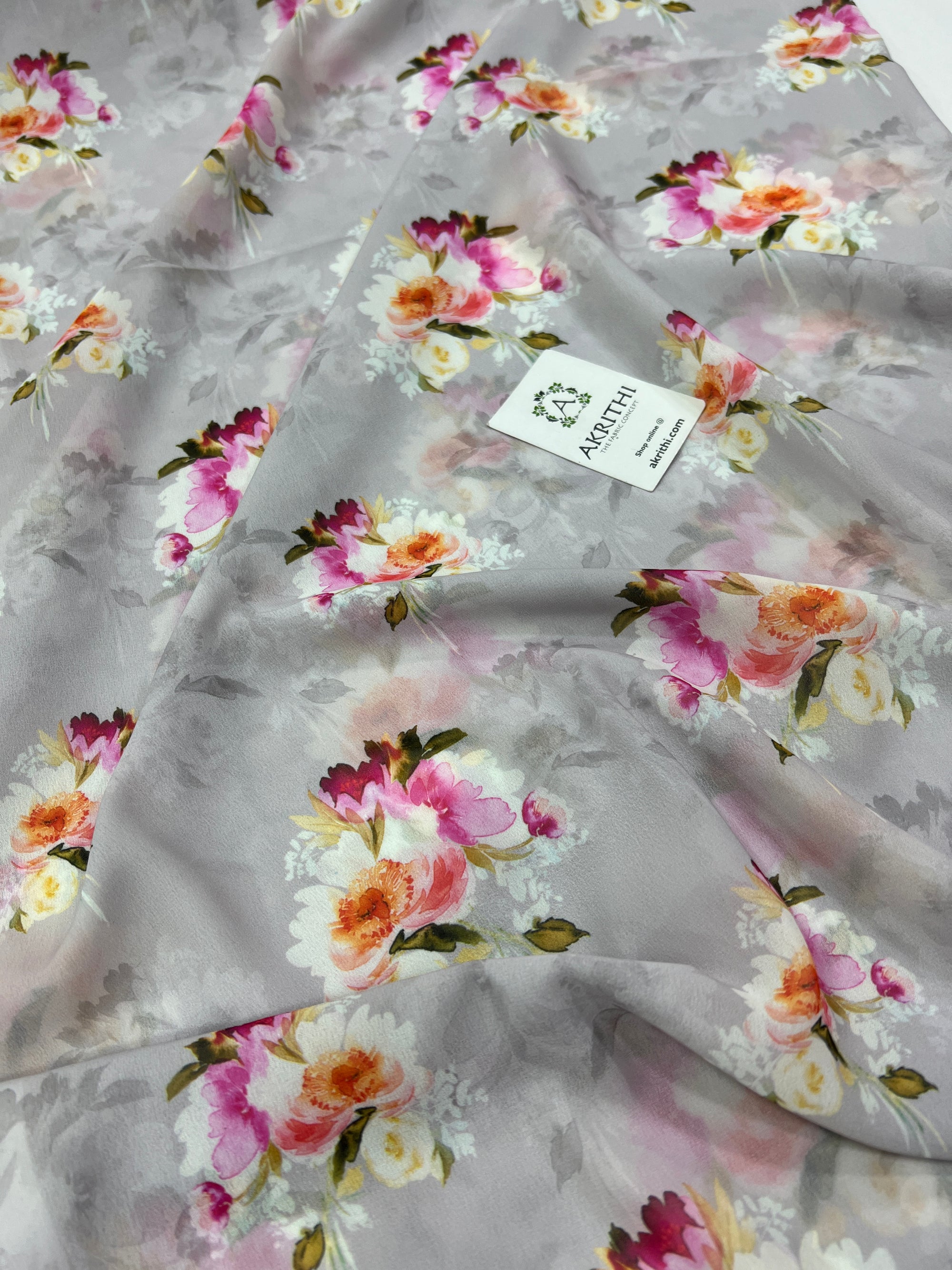 Digital floral printed georgette fabric