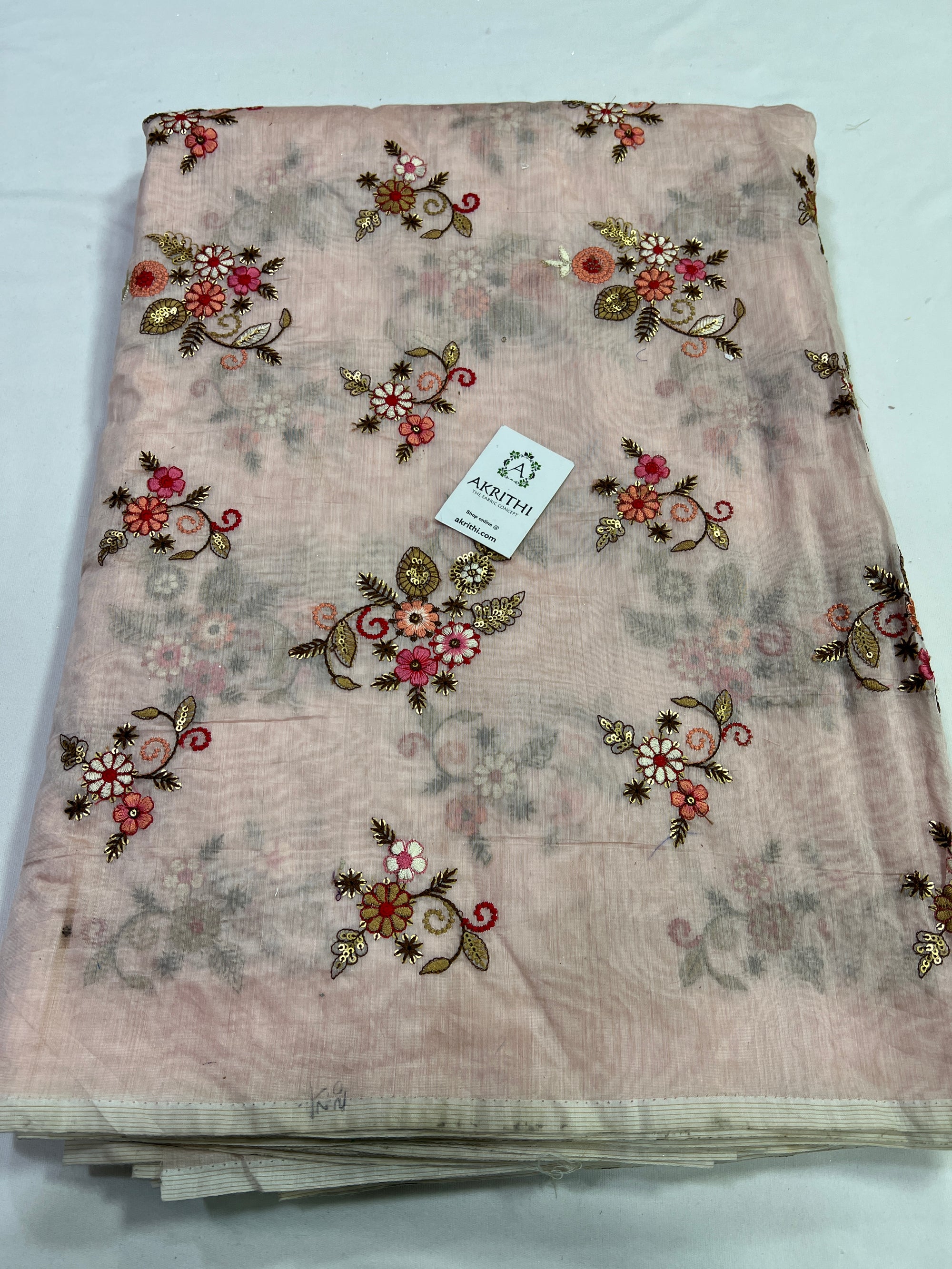 Embroidery on chanderi fabric