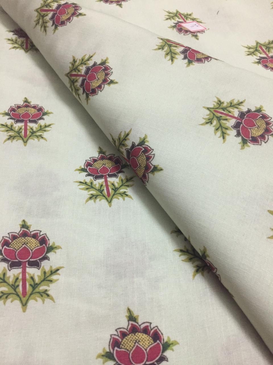 Printed Cotton slub fabric 80 cms cut