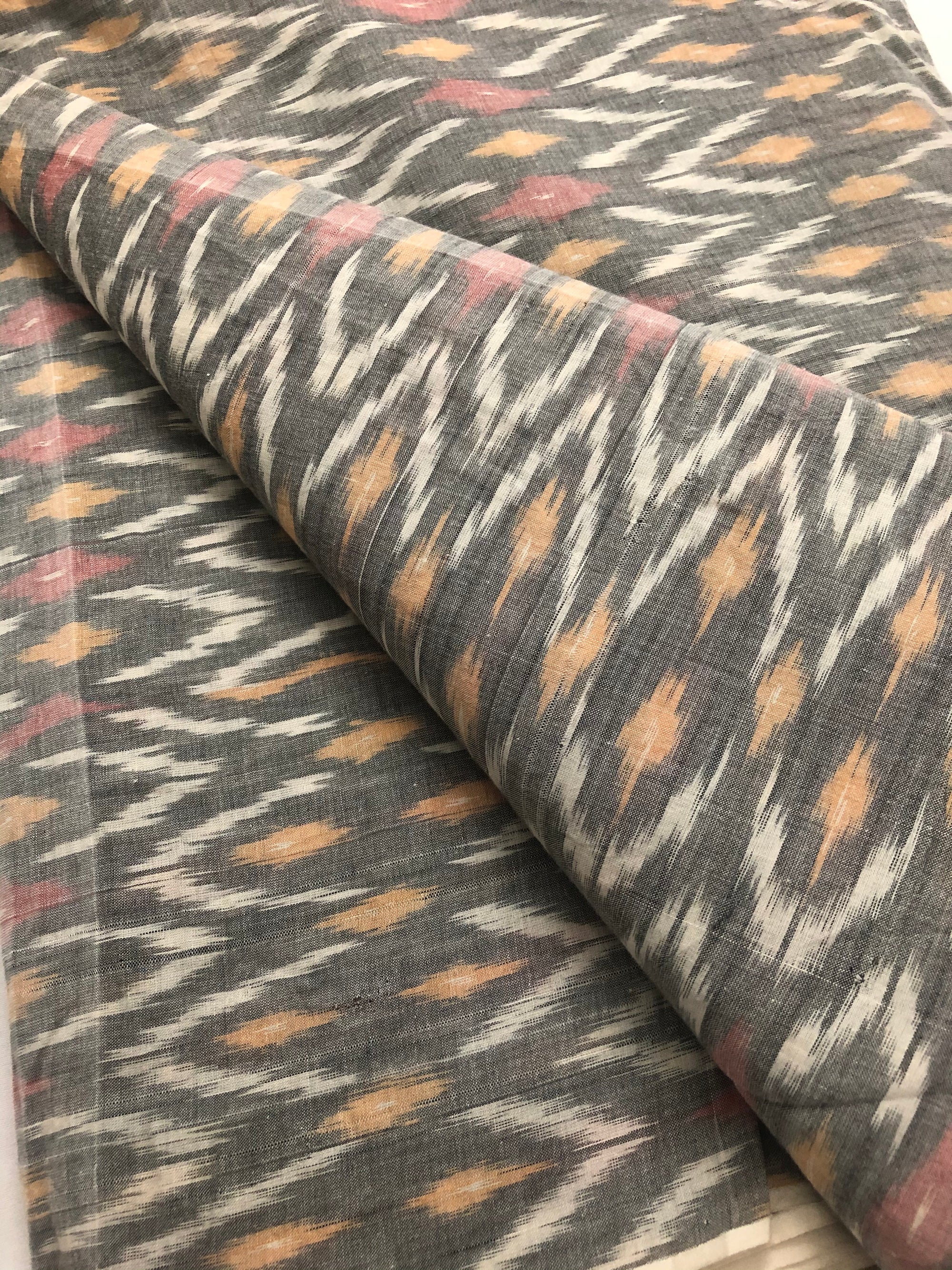 Ikat mercerised cotton fabric