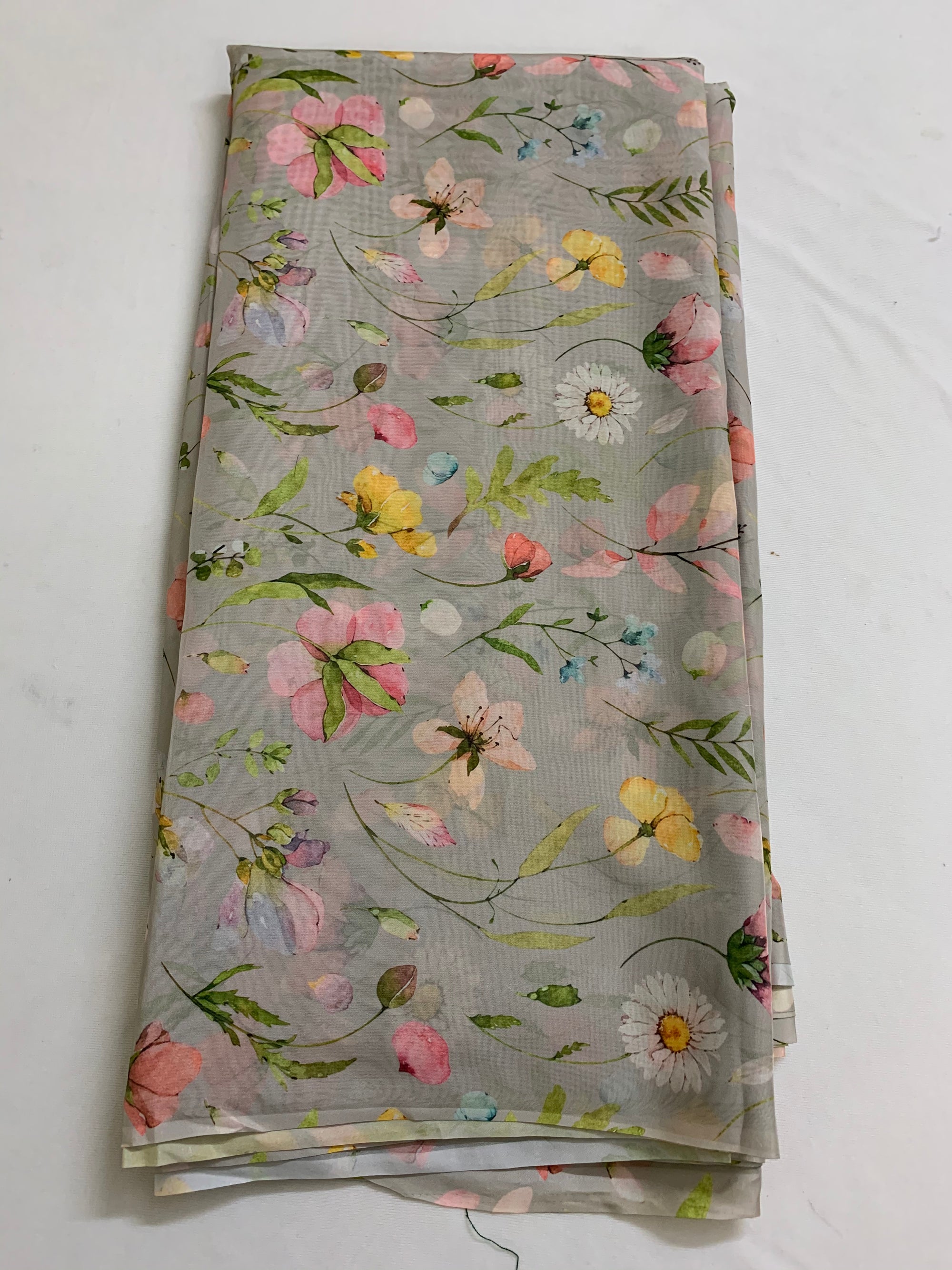 Digital floral Printed organza fabric