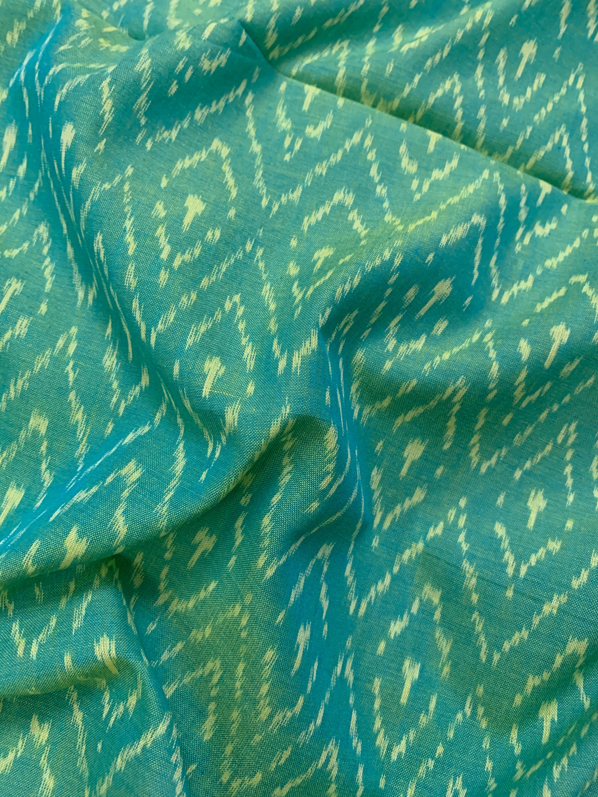 Ikat mercerised cotton fabric