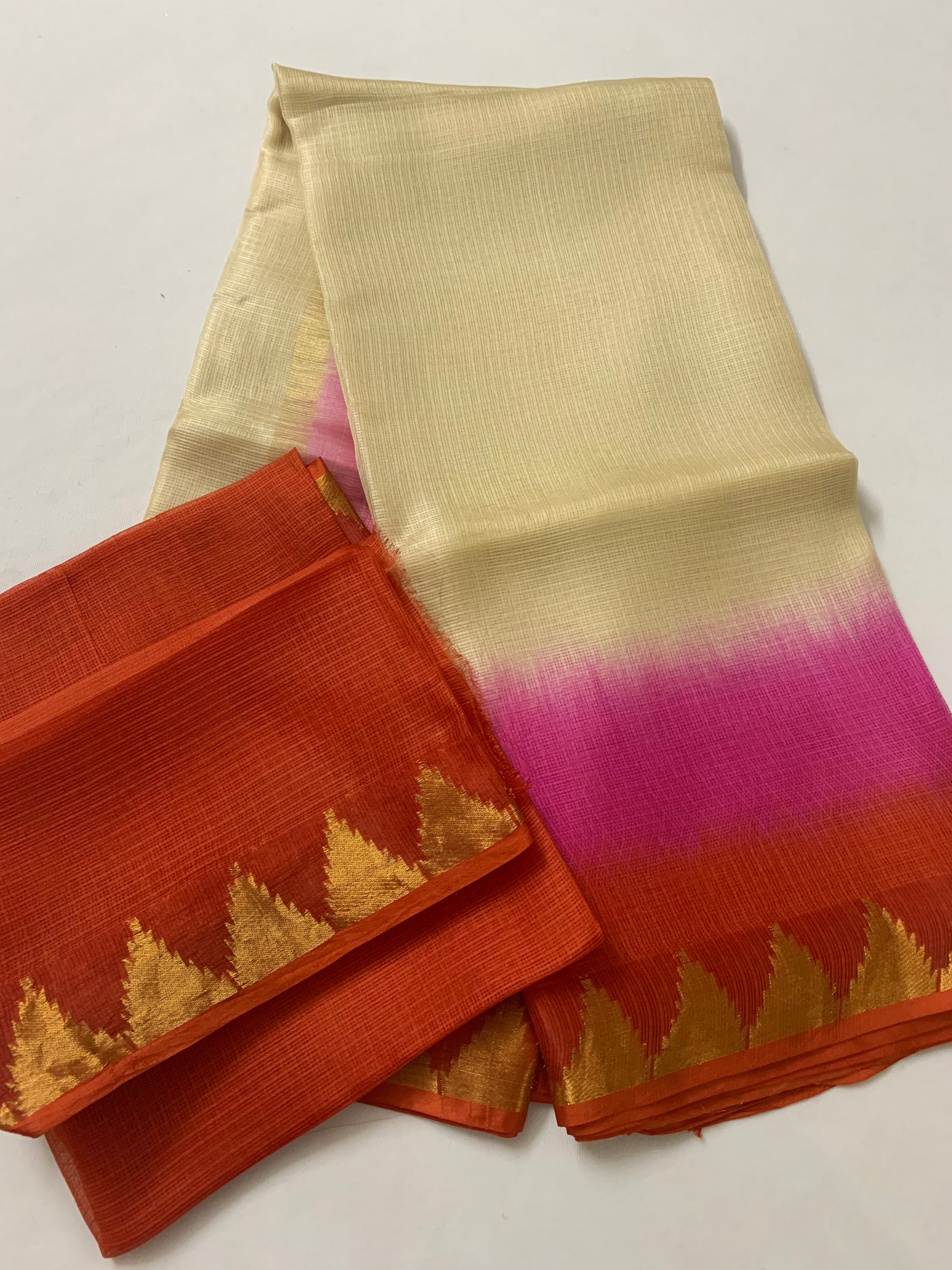 Pure kota silk saree with temple border