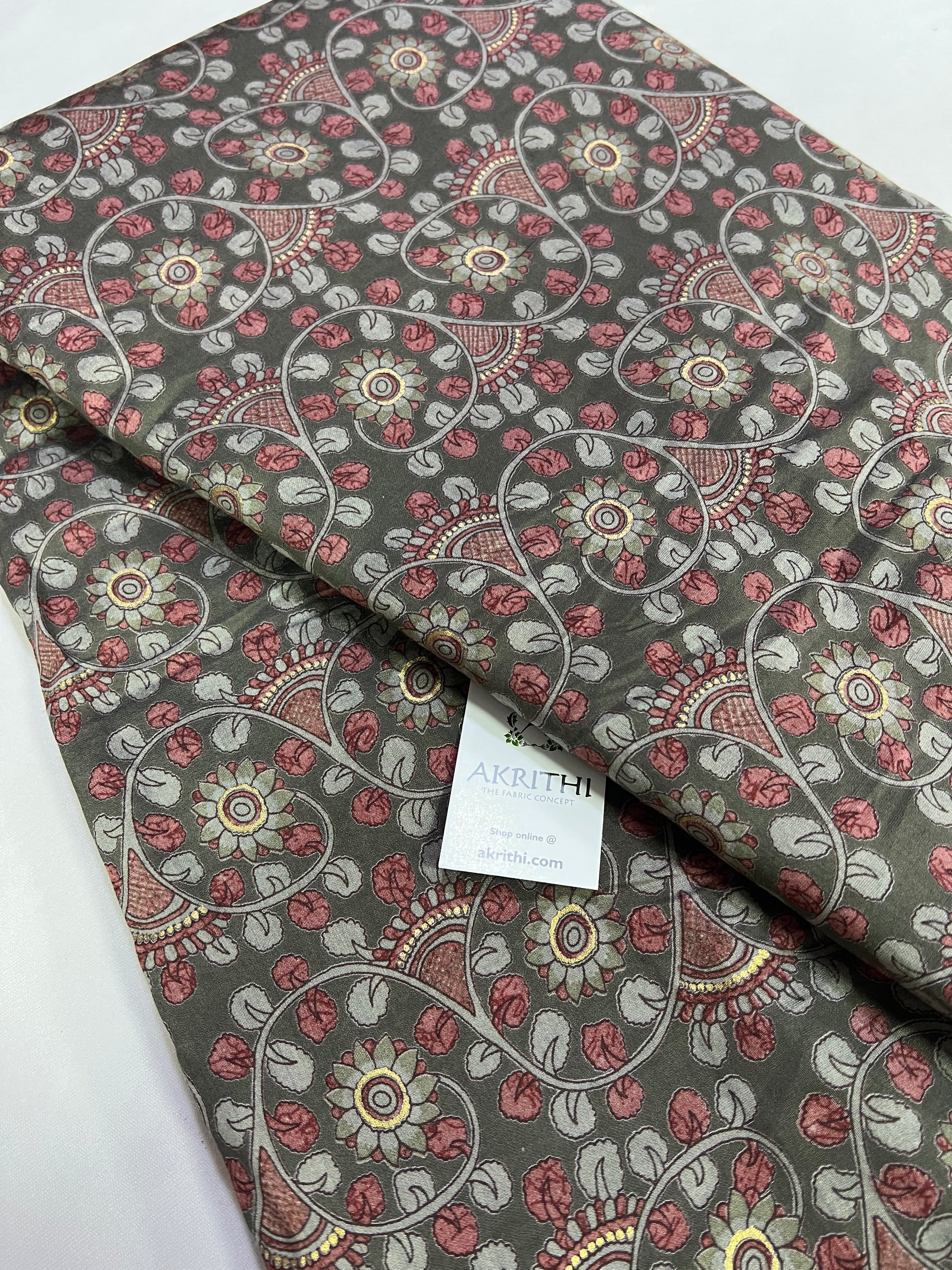 Printed silk fabric