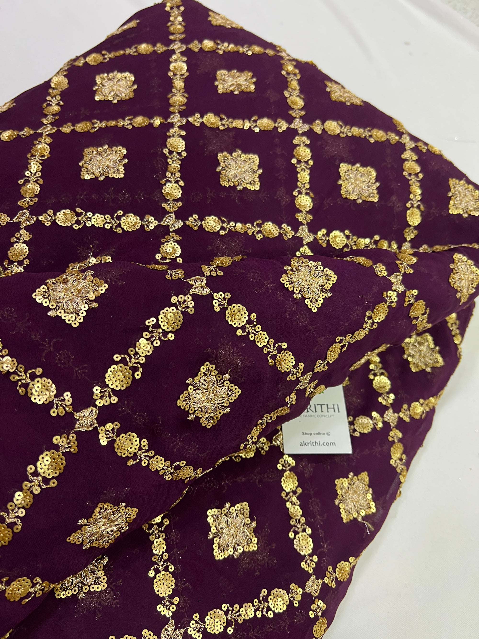Embroidery on georgette fabric